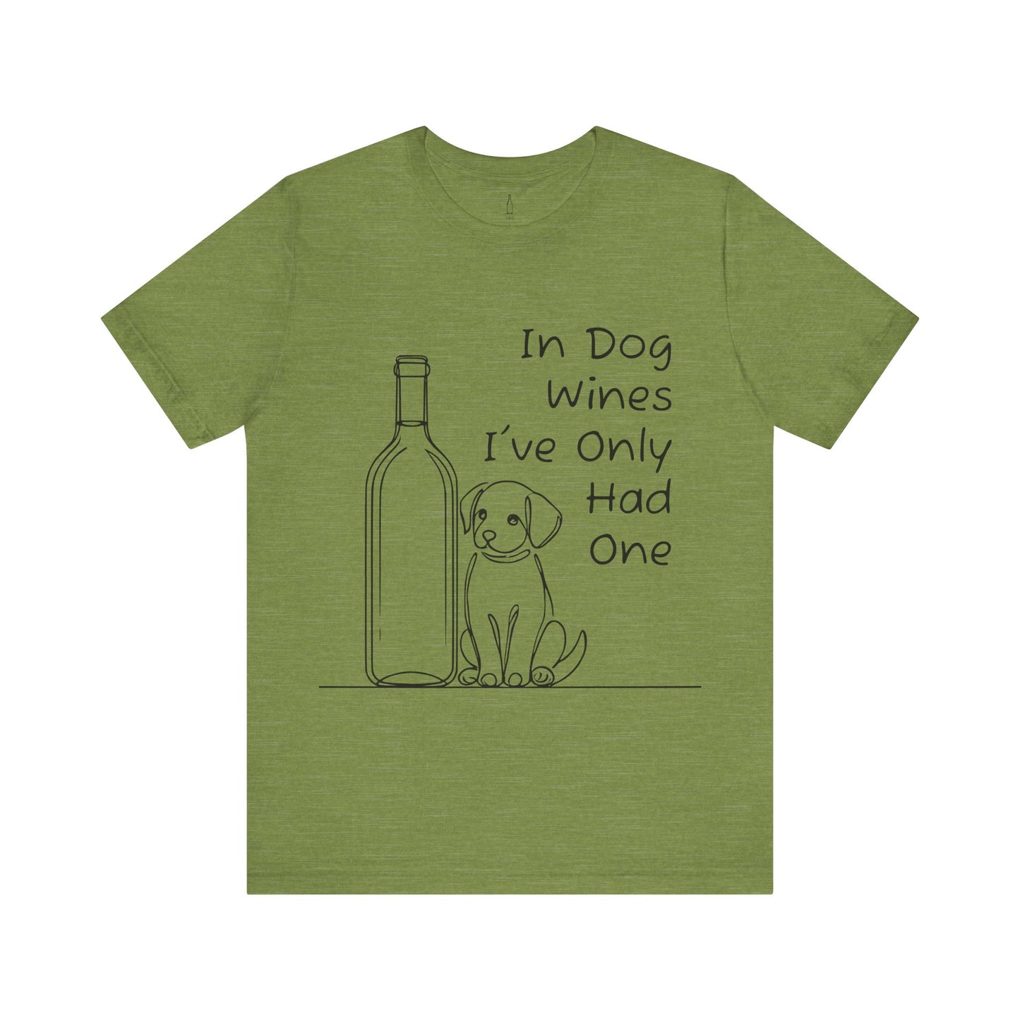 'Funny Wine Bottle and Puppy' Unisex Tee