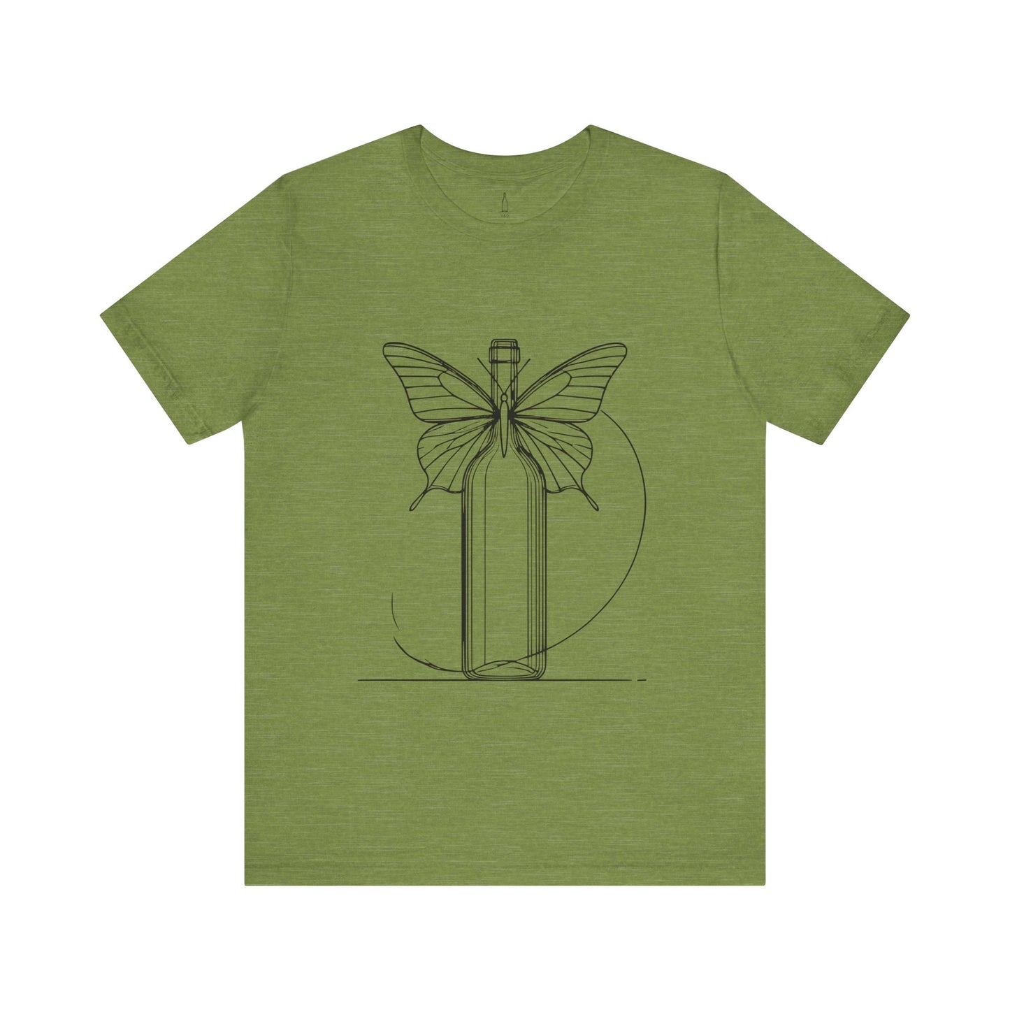 Butterfly Wine Bottle Line Drawing Unisex Tee