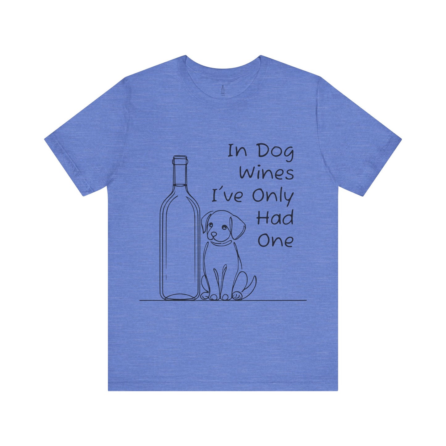 'Funny Wine Bottle and Puppy' Unisex Tee