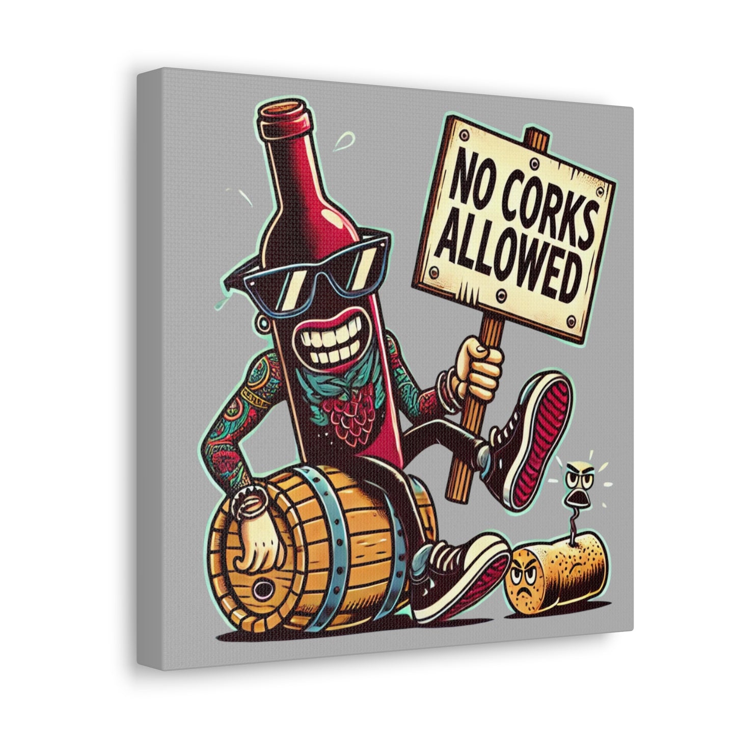No Corks Allowed Canvas Wrap