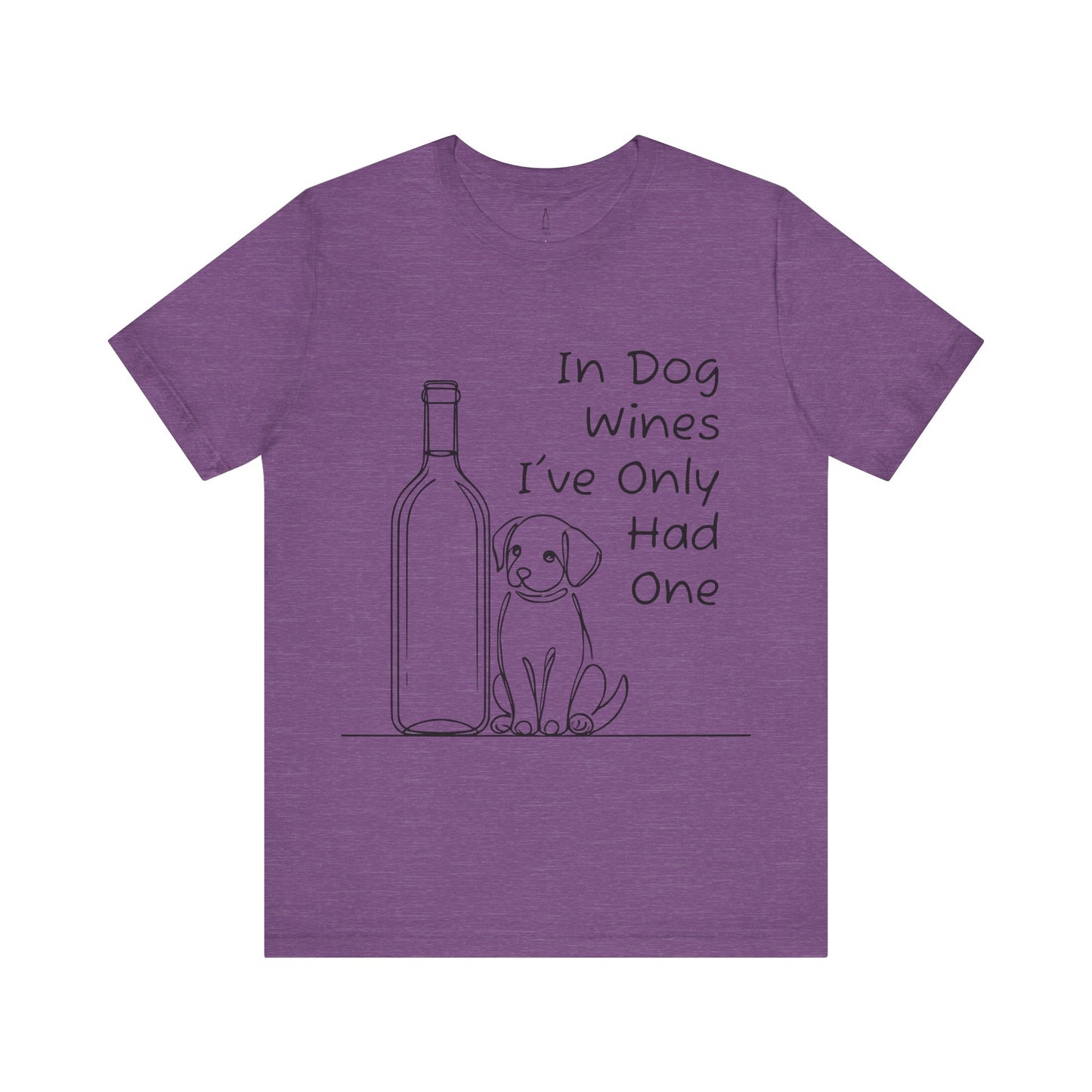 'Funny Wine Bottle and Puppy' Unisex Tee