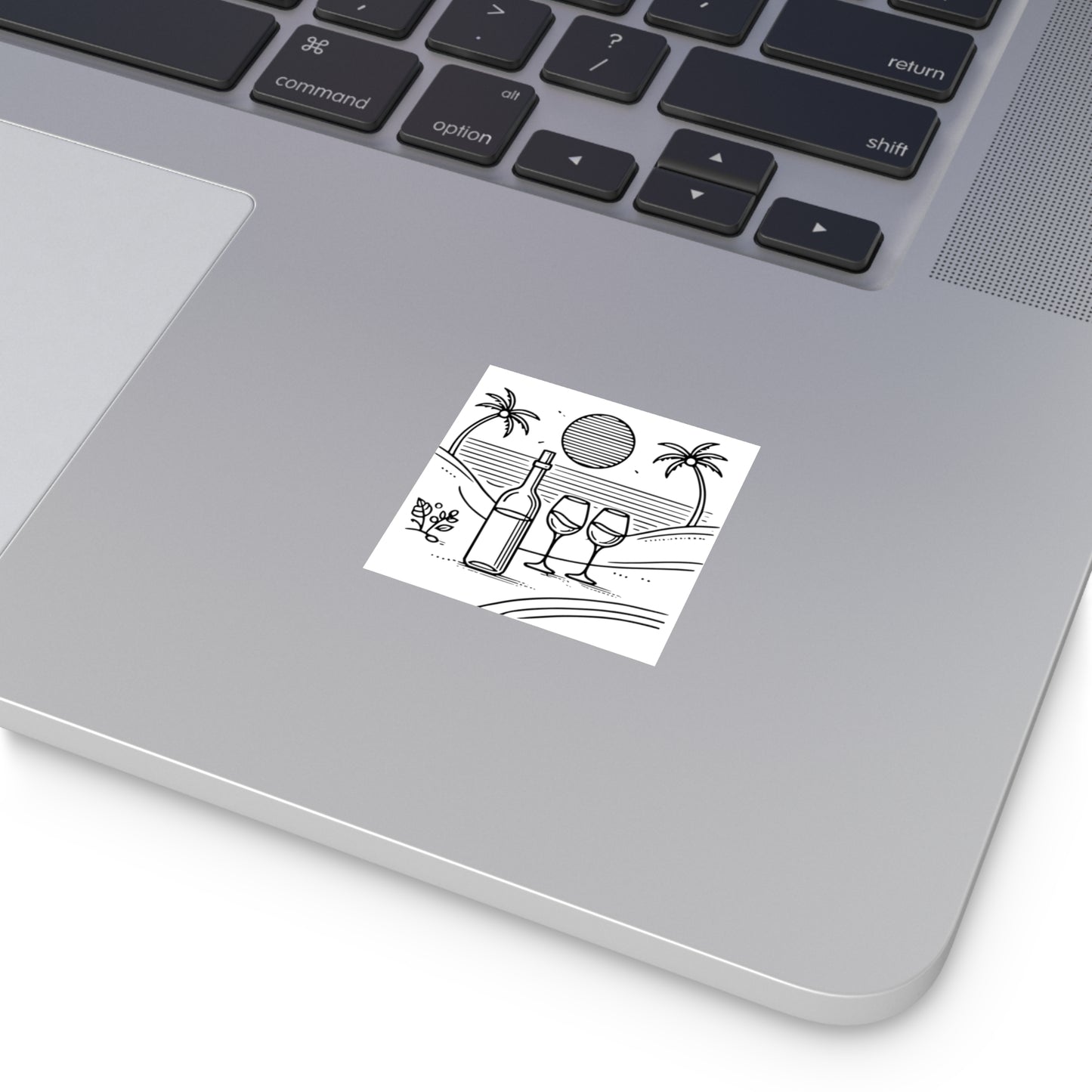 Wine Glasses on the Beach Vinyl Sticker
