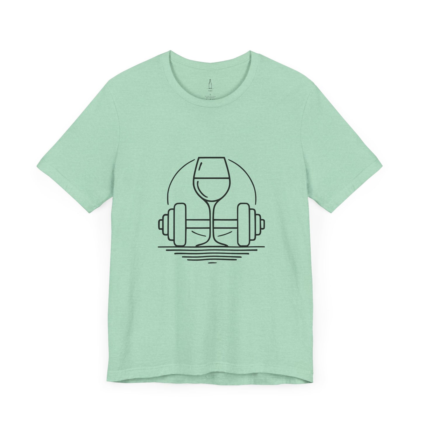 Dumbbell w/ Wine Glass Jersey Short Sleeve Tee