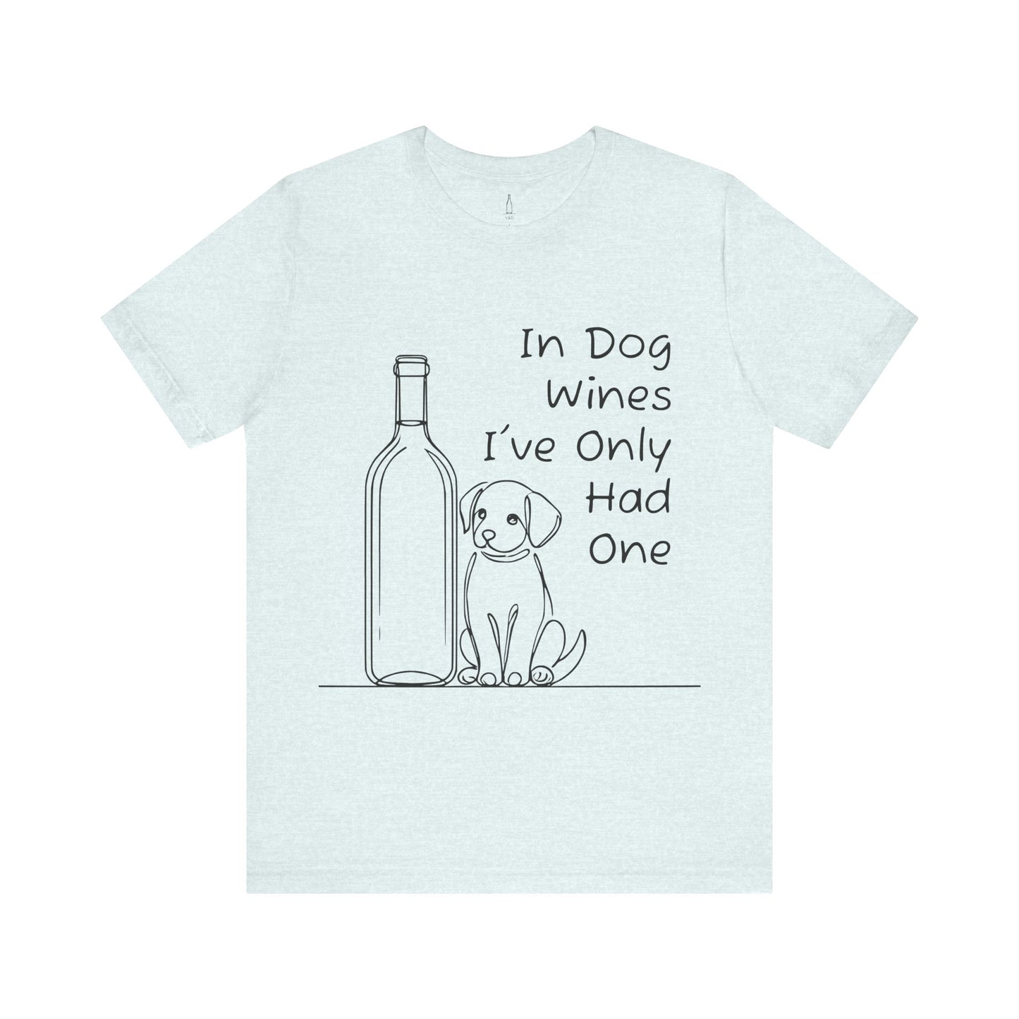 'Funny Wine Bottle and Puppy' Unisex Tee
