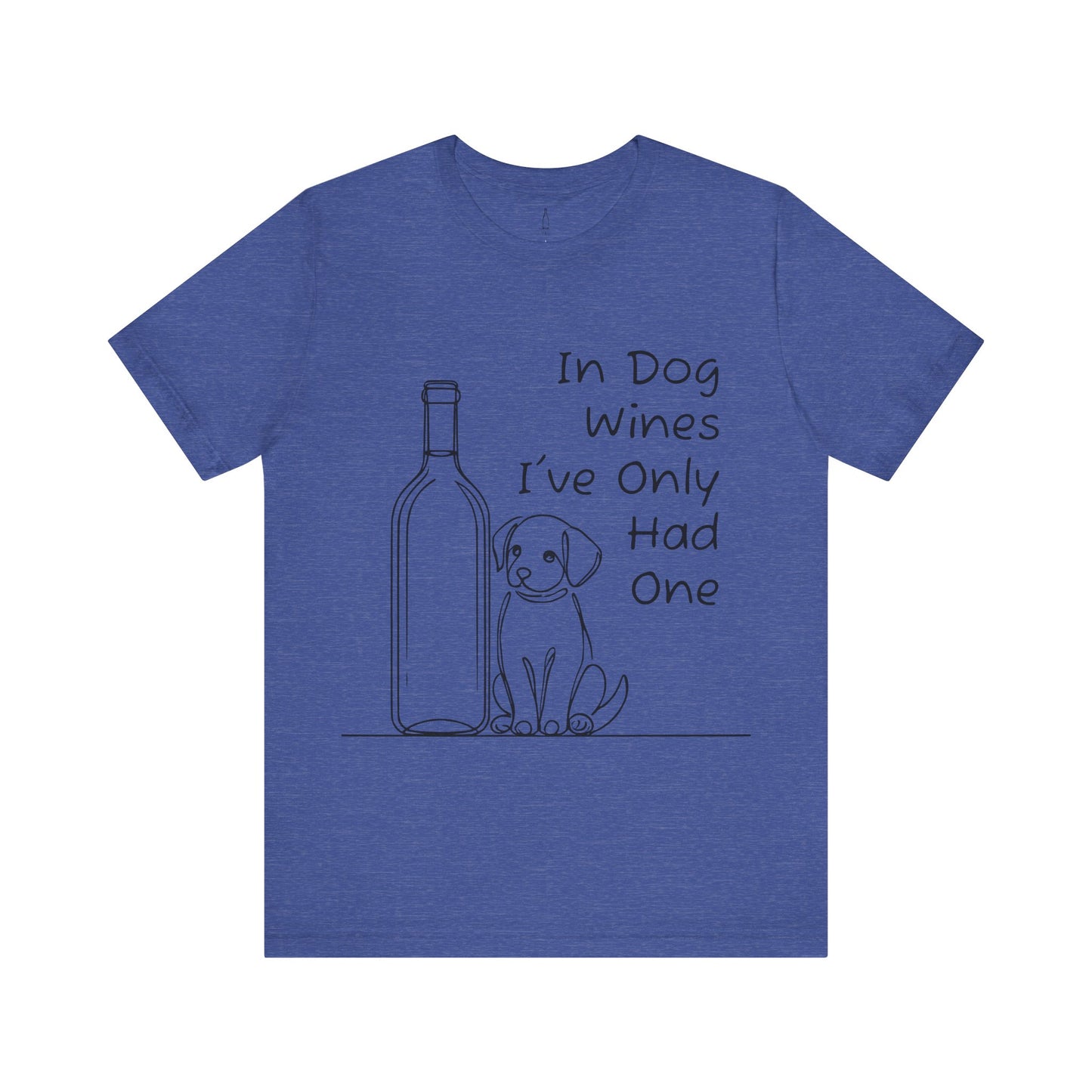 'Funny Wine Bottle and Puppy' Unisex Tee