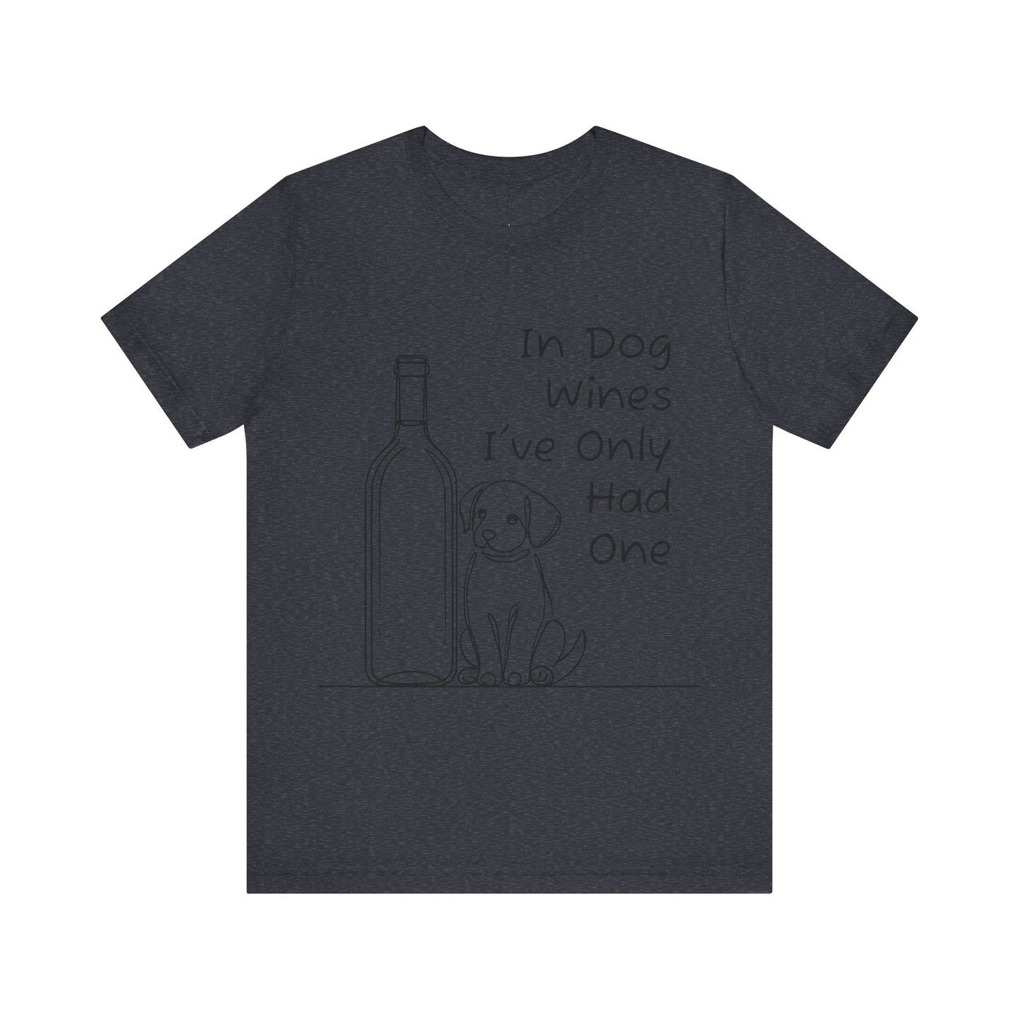 'Funny Wine Bottle and Puppy' Unisex Tee
