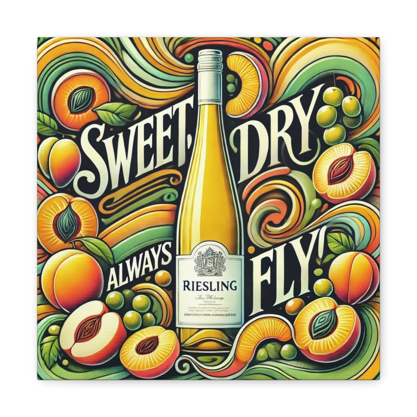 Riesling - Sweet, Dry, Always Fly Wall Art Canvas Wrap