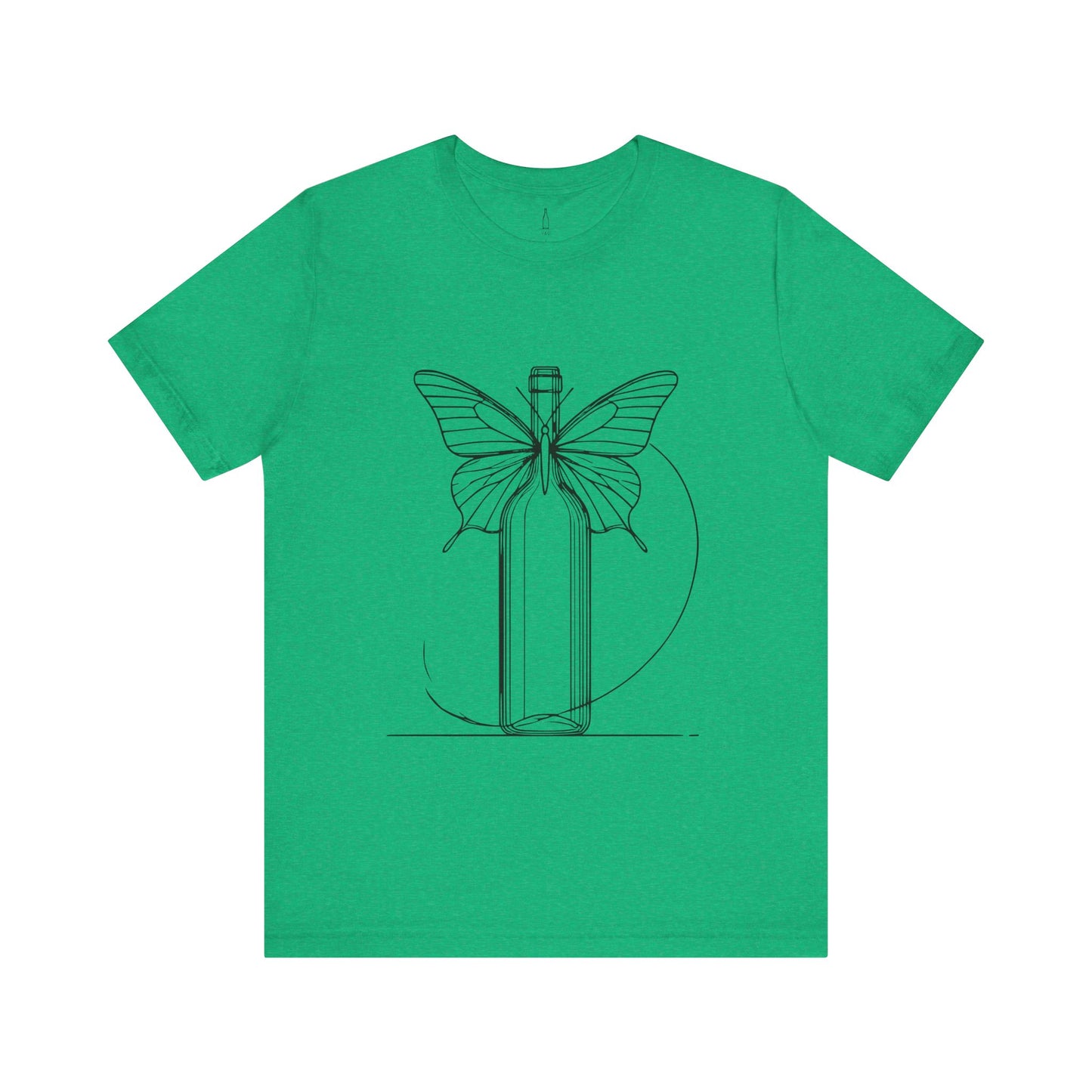 Butterfly Wine Bottle Line Drawing Unisex Tee