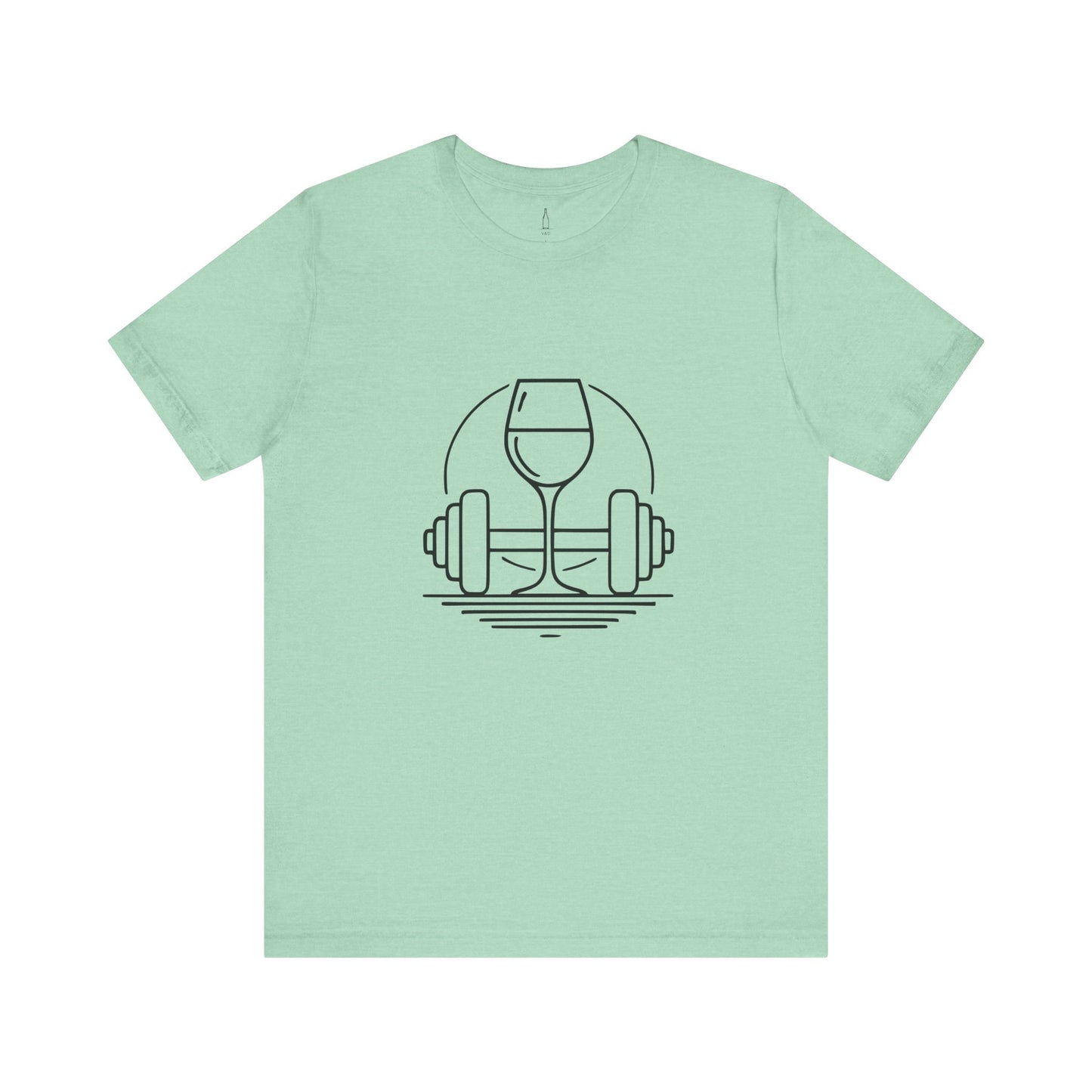 Dumbbell w/ Wine Glass Jersey Short Sleeve Tee