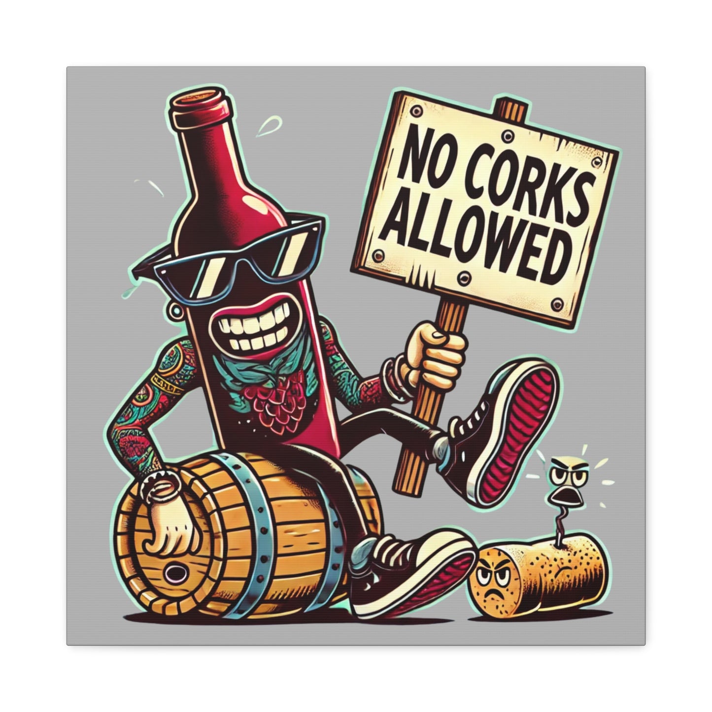No Corks Allowed Canvas Wrap
