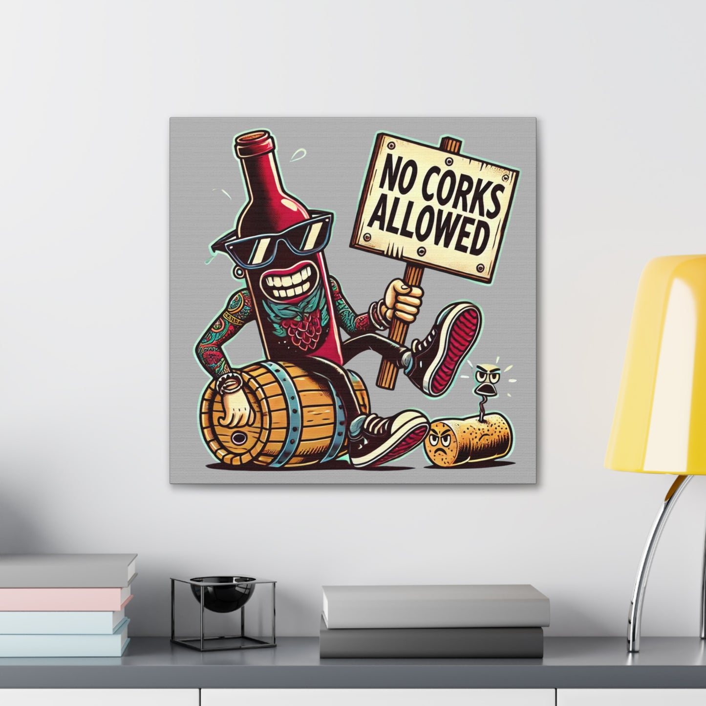 No Corks Allowed Canvas Wrap
