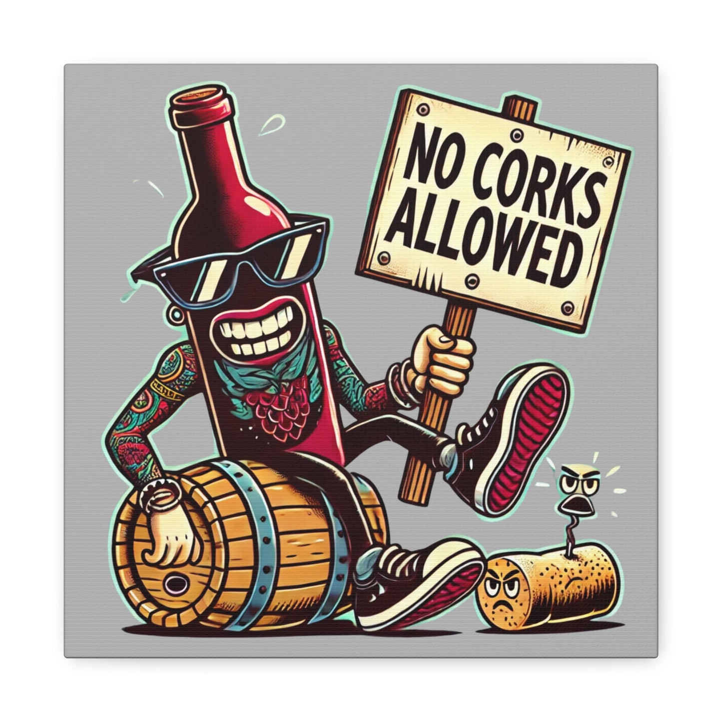 No Corks Allowed Canvas Wrap