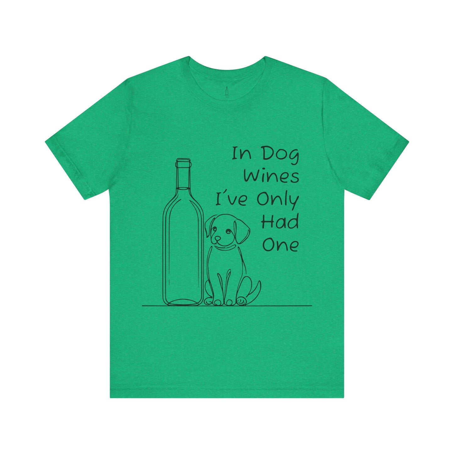 'Funny Wine Bottle and Puppy' Unisex Tee