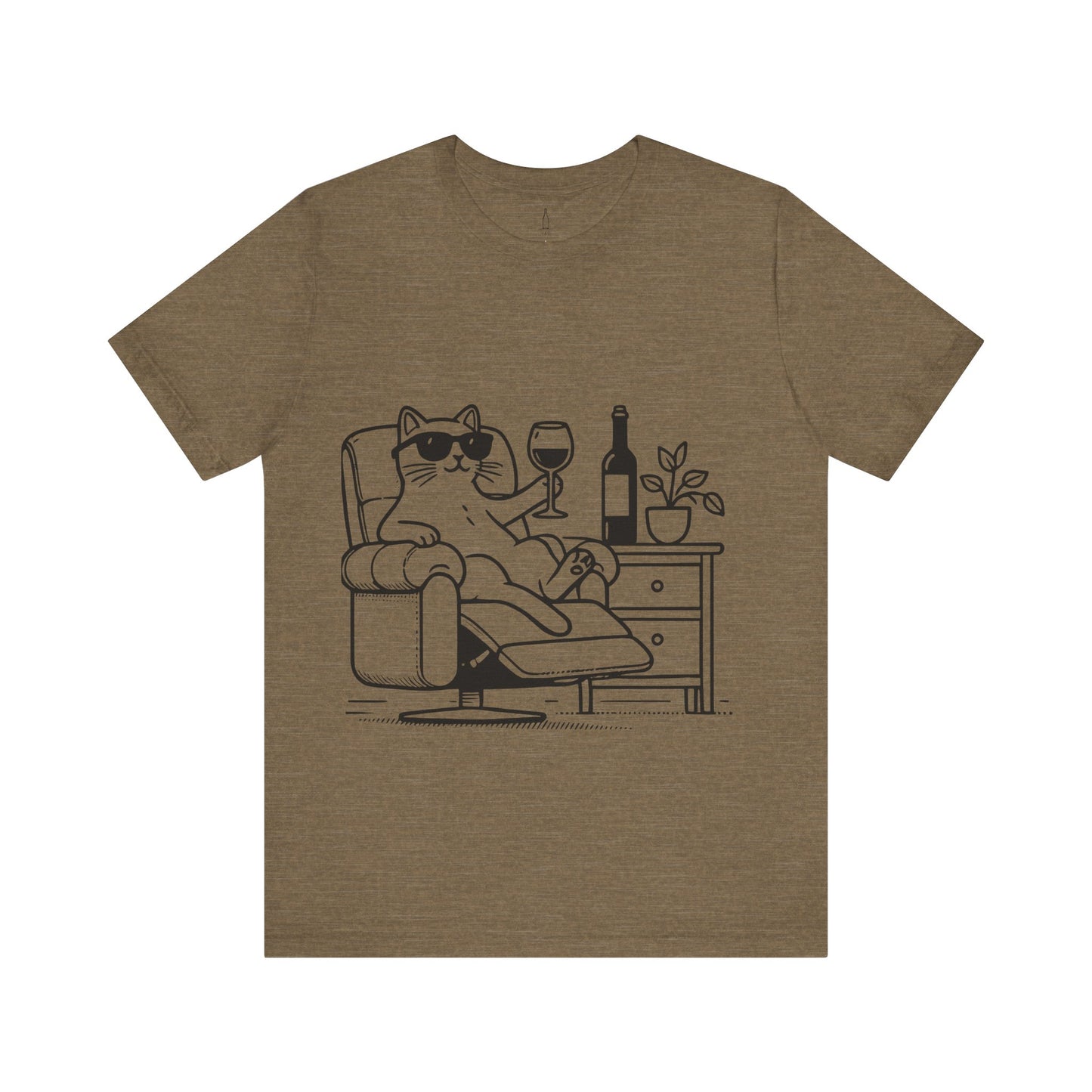 Cat Relaxing Wine Tee