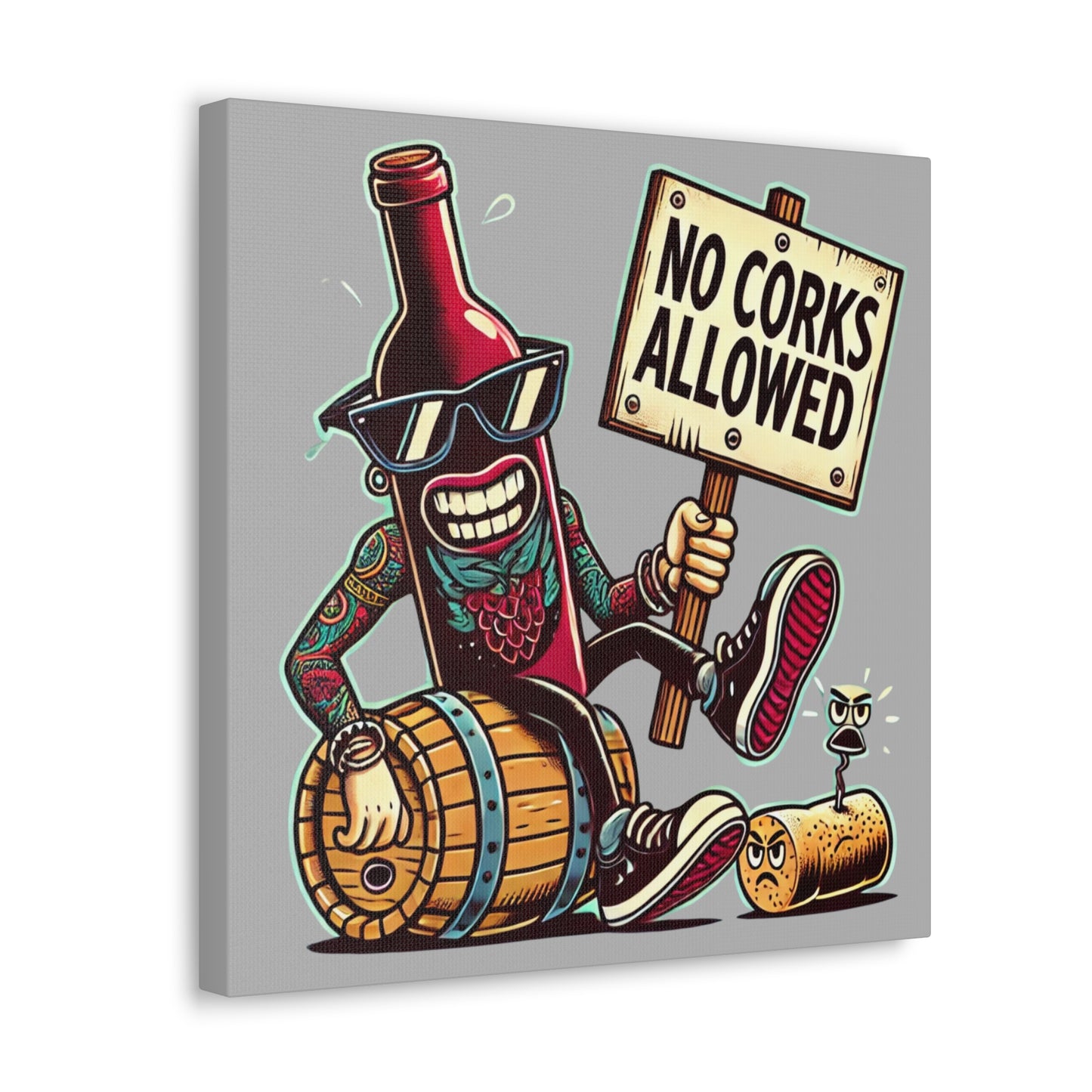 No Corks Allowed Canvas Wrap