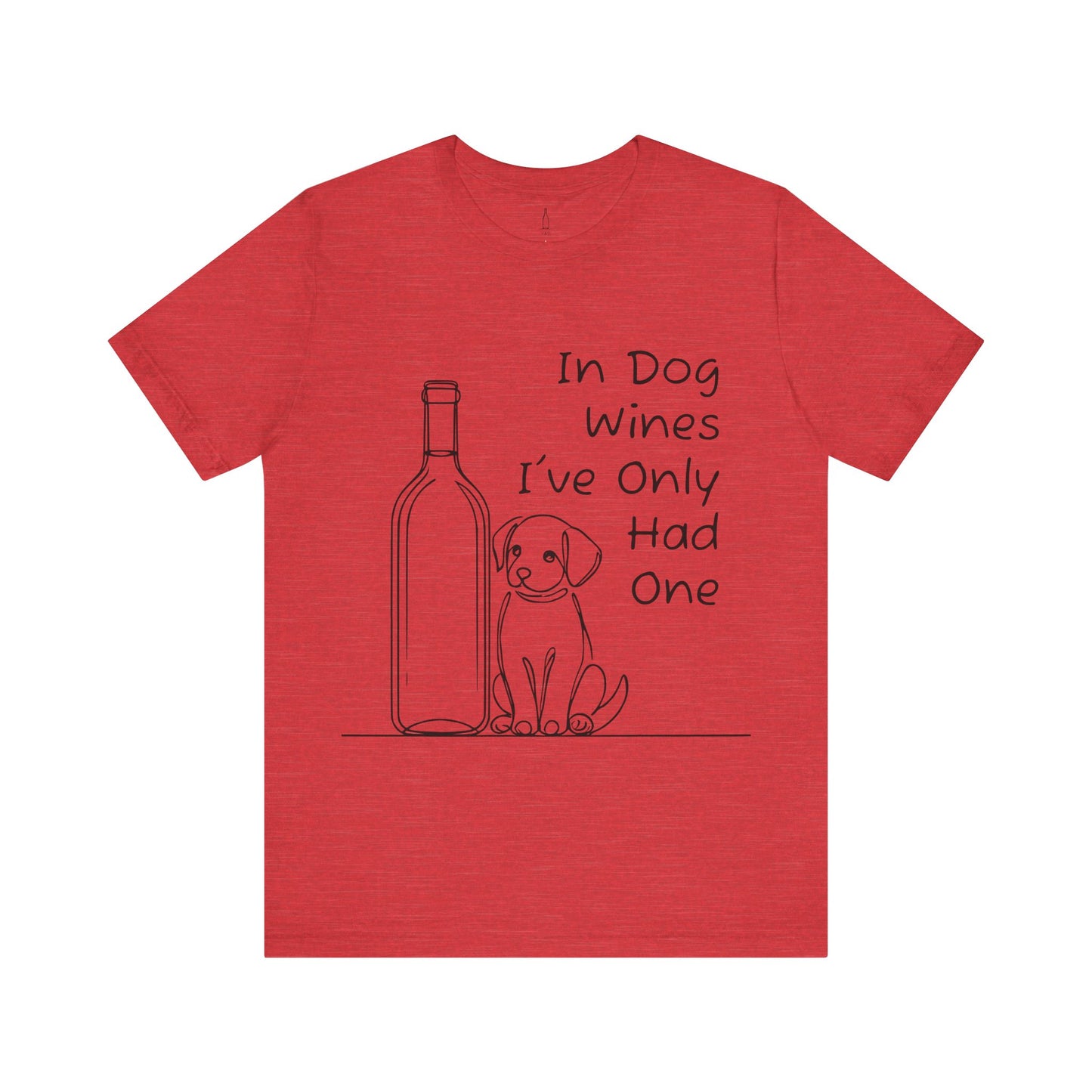 'Funny Wine Bottle and Puppy' Unisex Tee