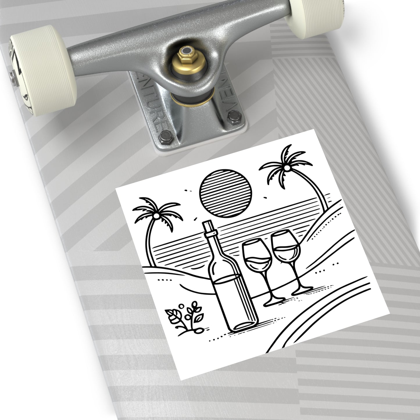 Wine Glasses on the Beach Vinyl Sticker