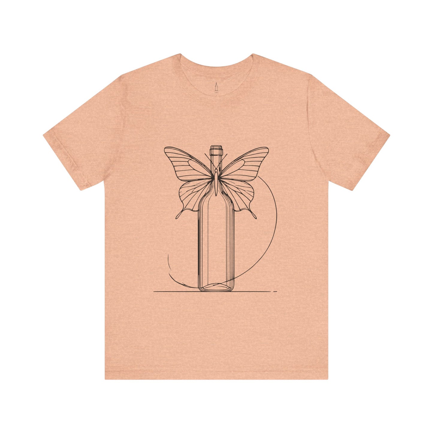 Butterfly Wine Bottle Line Drawing Unisex Tee