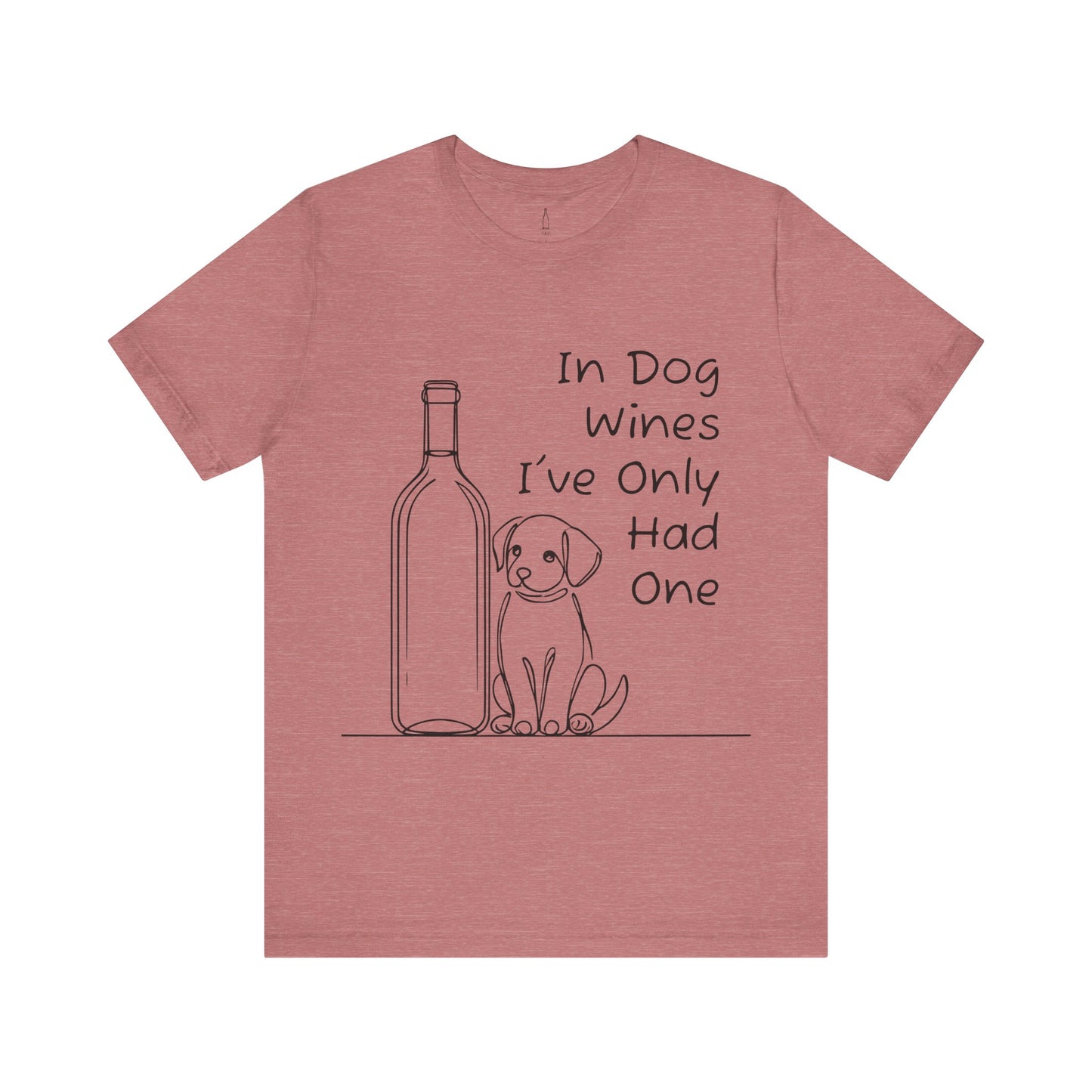 'Funny Wine Bottle and Puppy' Unisex Tee