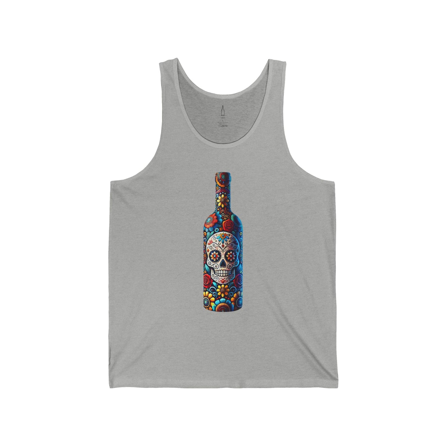 Tank Top Sugar Skull Wine Bottle Design