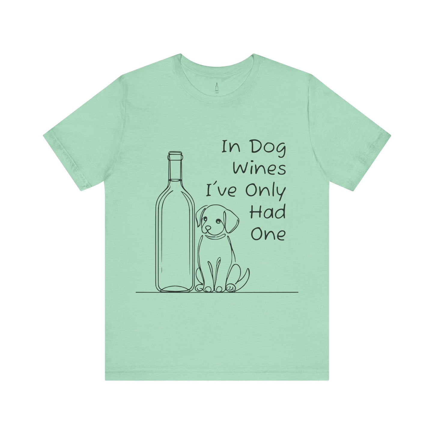 'Funny Wine Bottle and Puppy' Unisex Tee
