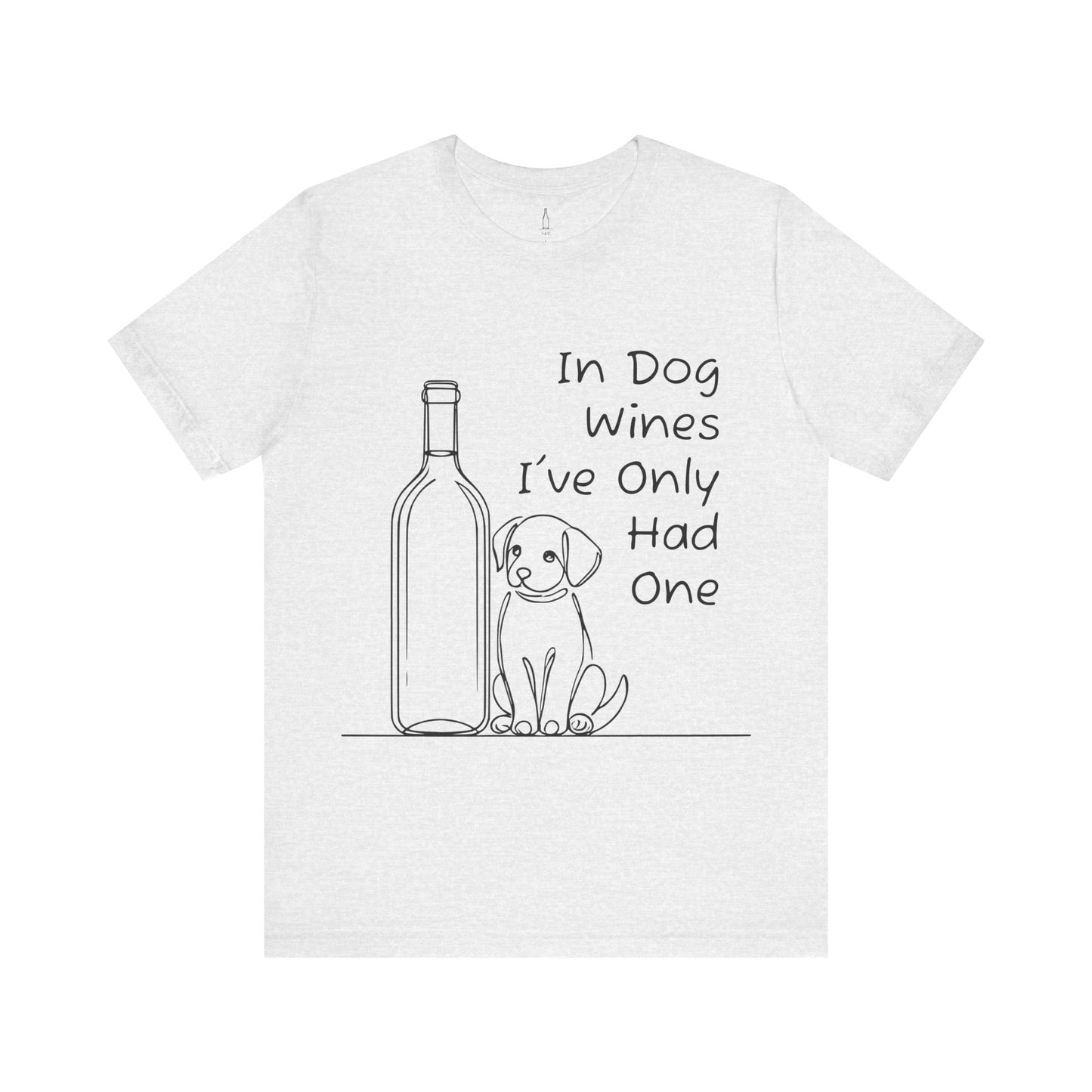 'Funny Wine Bottle and Puppy' Unisex Tee