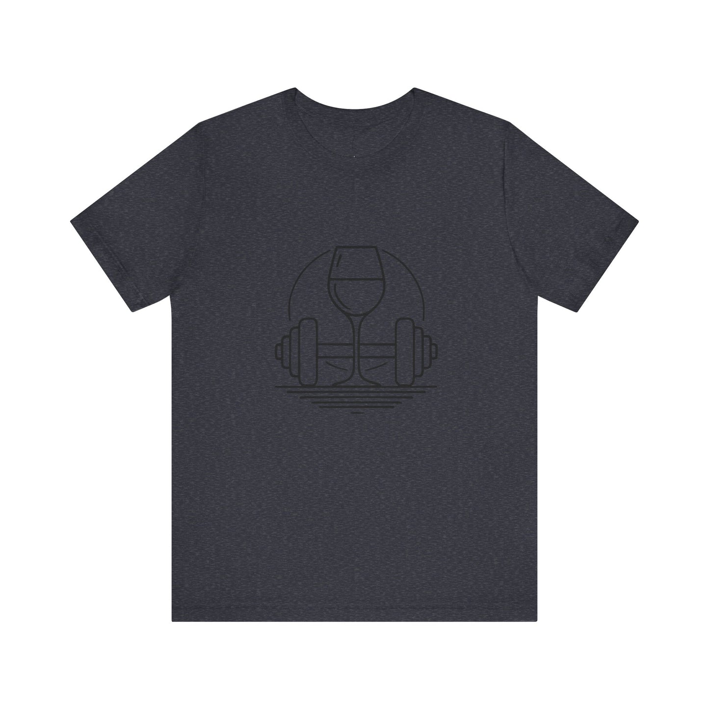 Dumbbell w/ Wine Glass Jersey Short Sleeve Tee