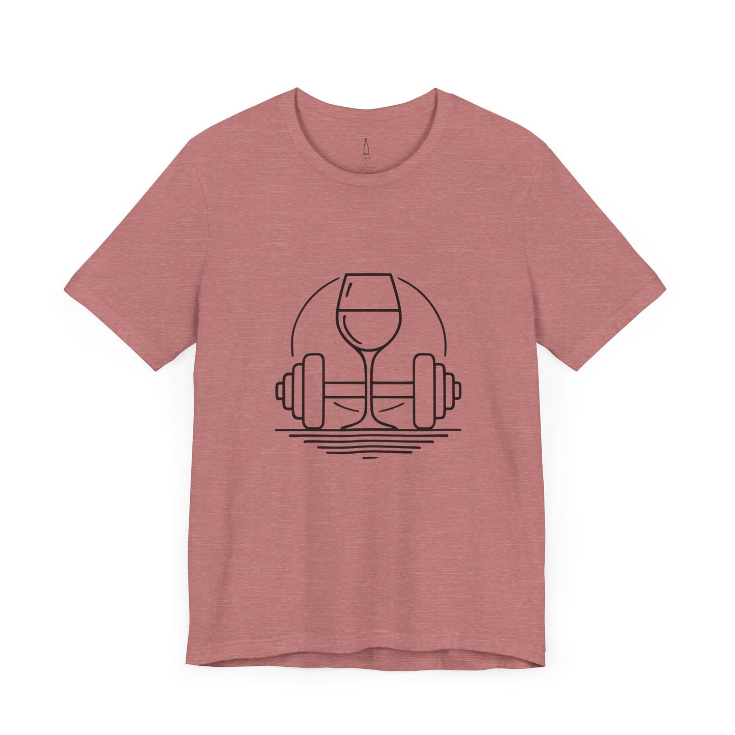 Dumbbell w/ Wine Glass Jersey Short Sleeve Tee