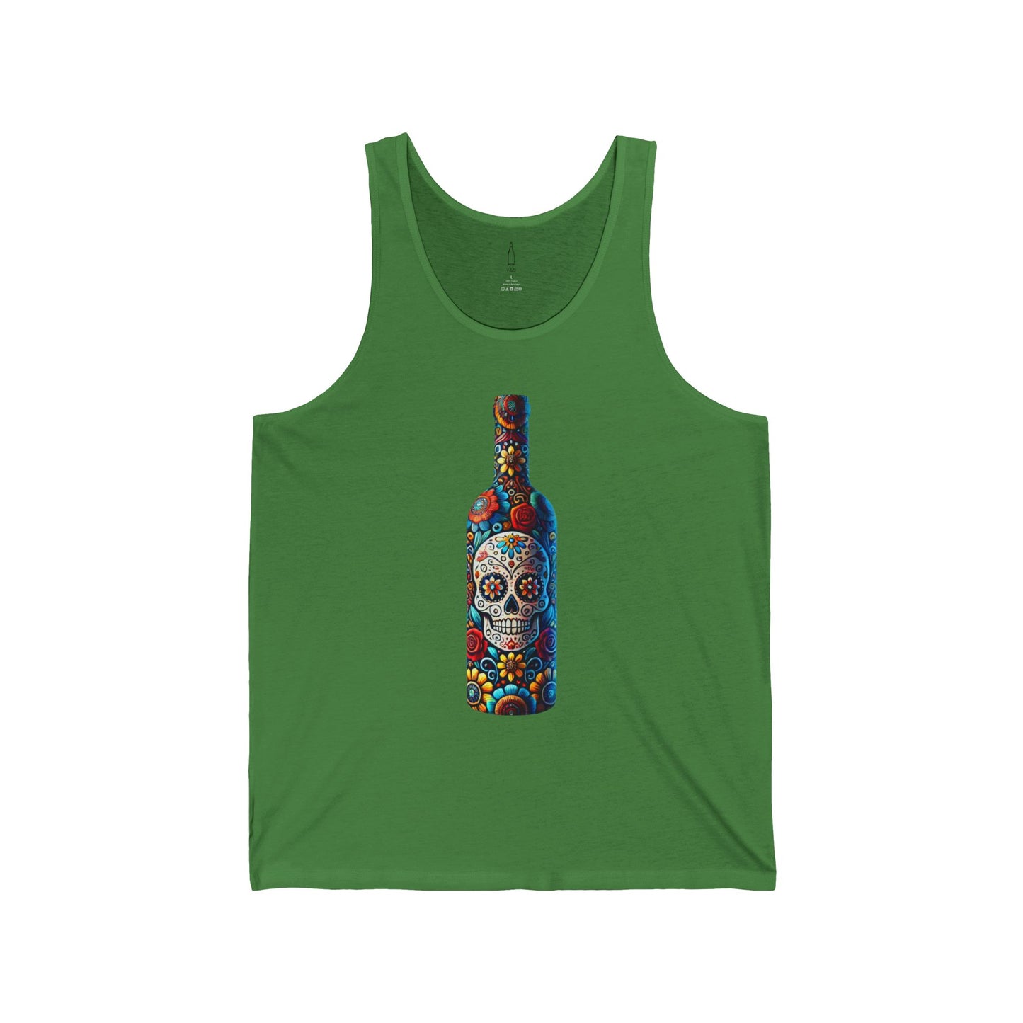 Tank Top Sugar Skull Wine Bottle Design
