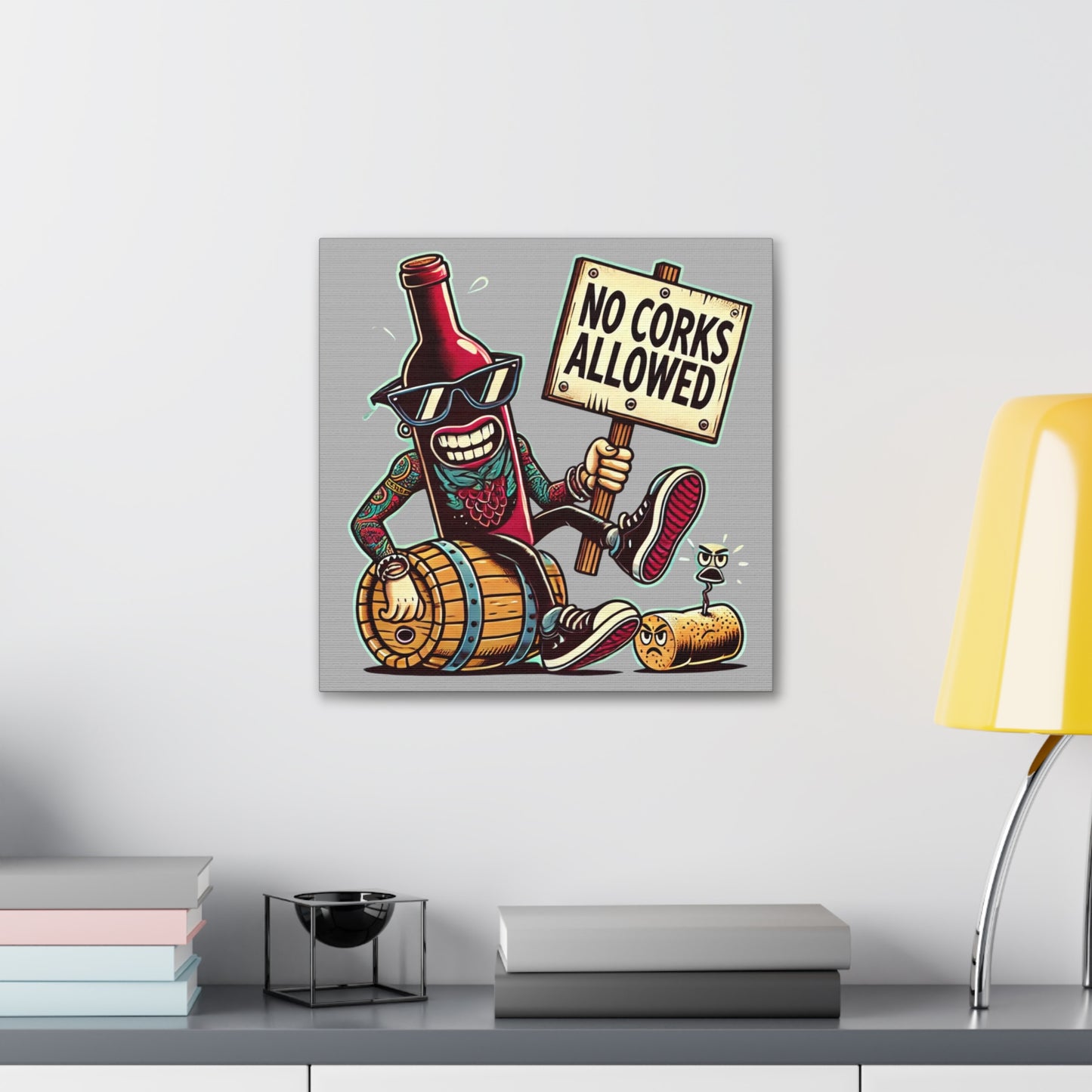 No Corks Allowed Canvas Wrap
