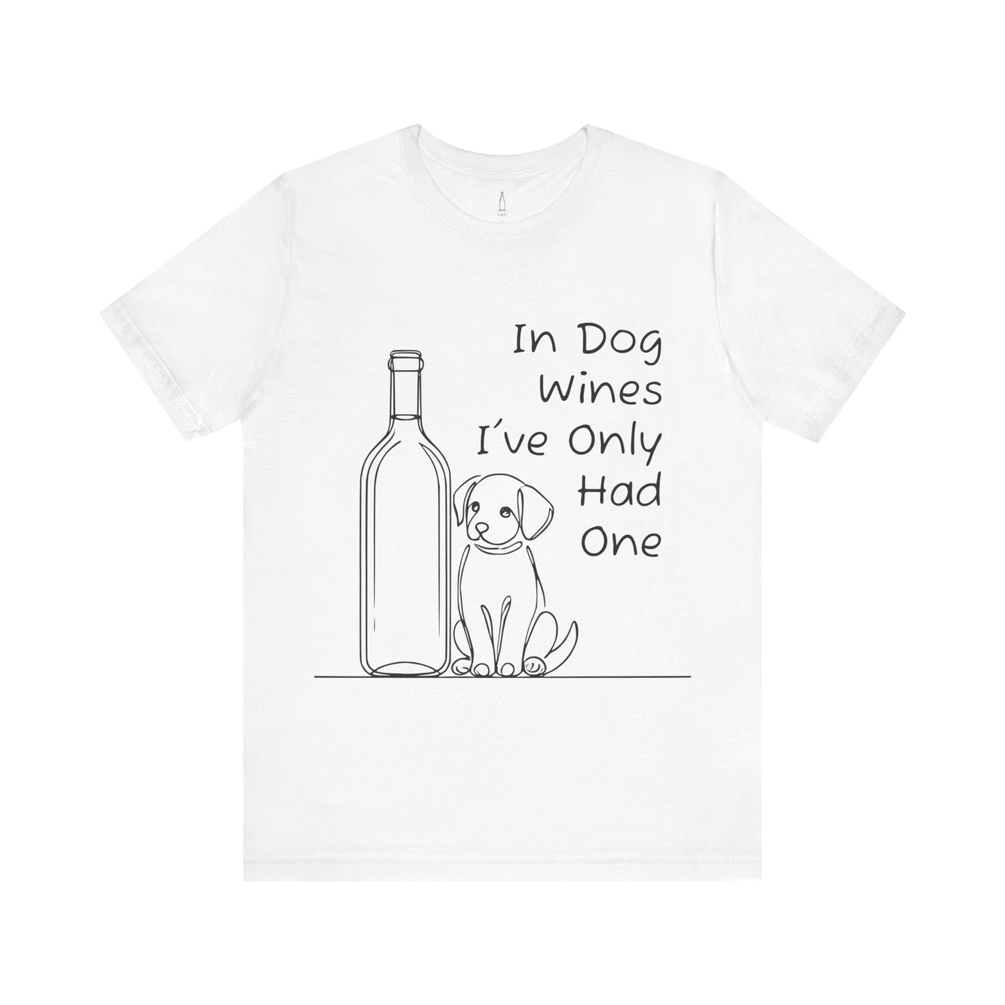 'Funny Wine Bottle and Puppy' Unisex Tee