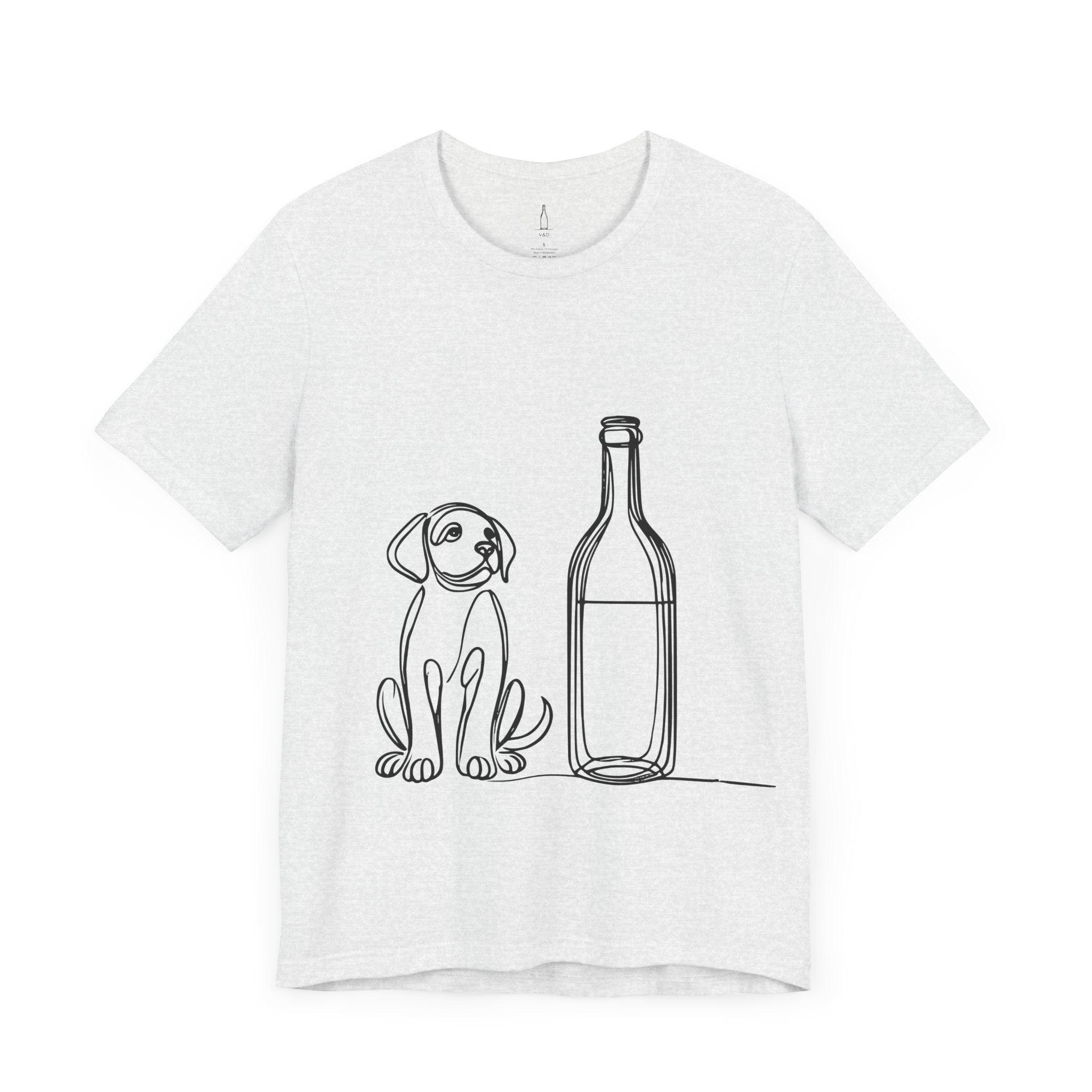 Wine Bottle Puppy Graphic Tee