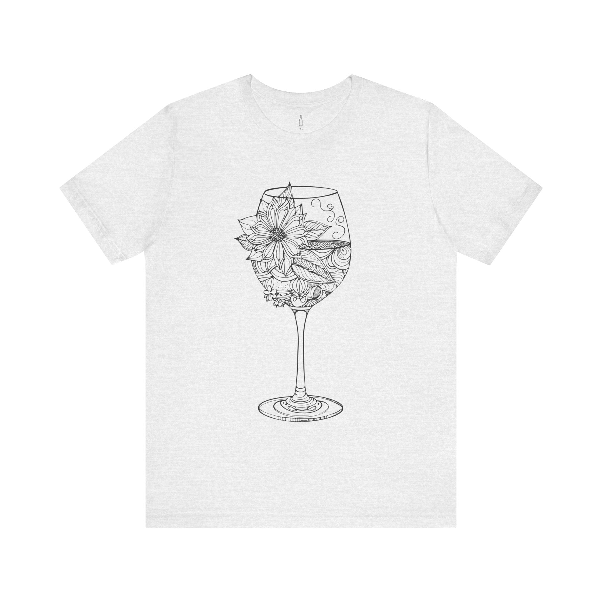 Floral Wine Glass Tee