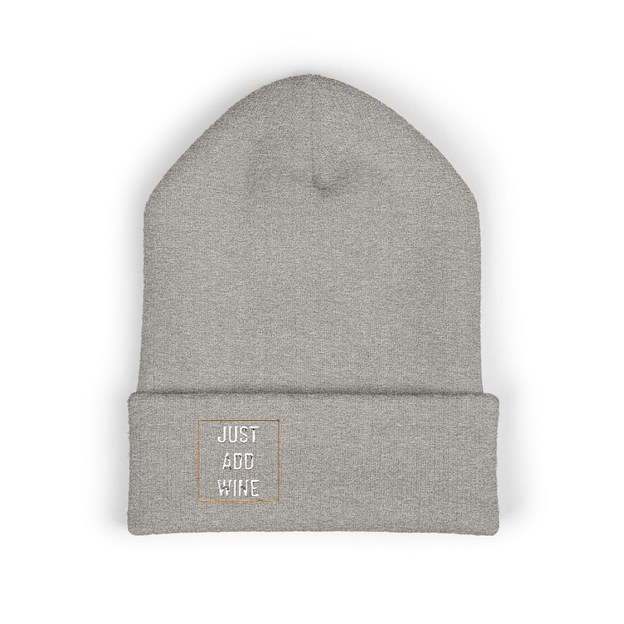 'Just Add Wine' - Embroidered Cuffed Beanie