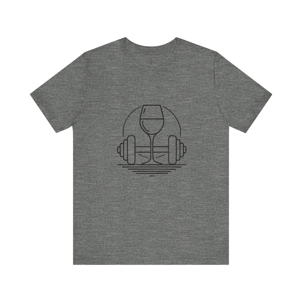 Dumbbell w/ Wine Glass Jersey Short Sleeve Tee