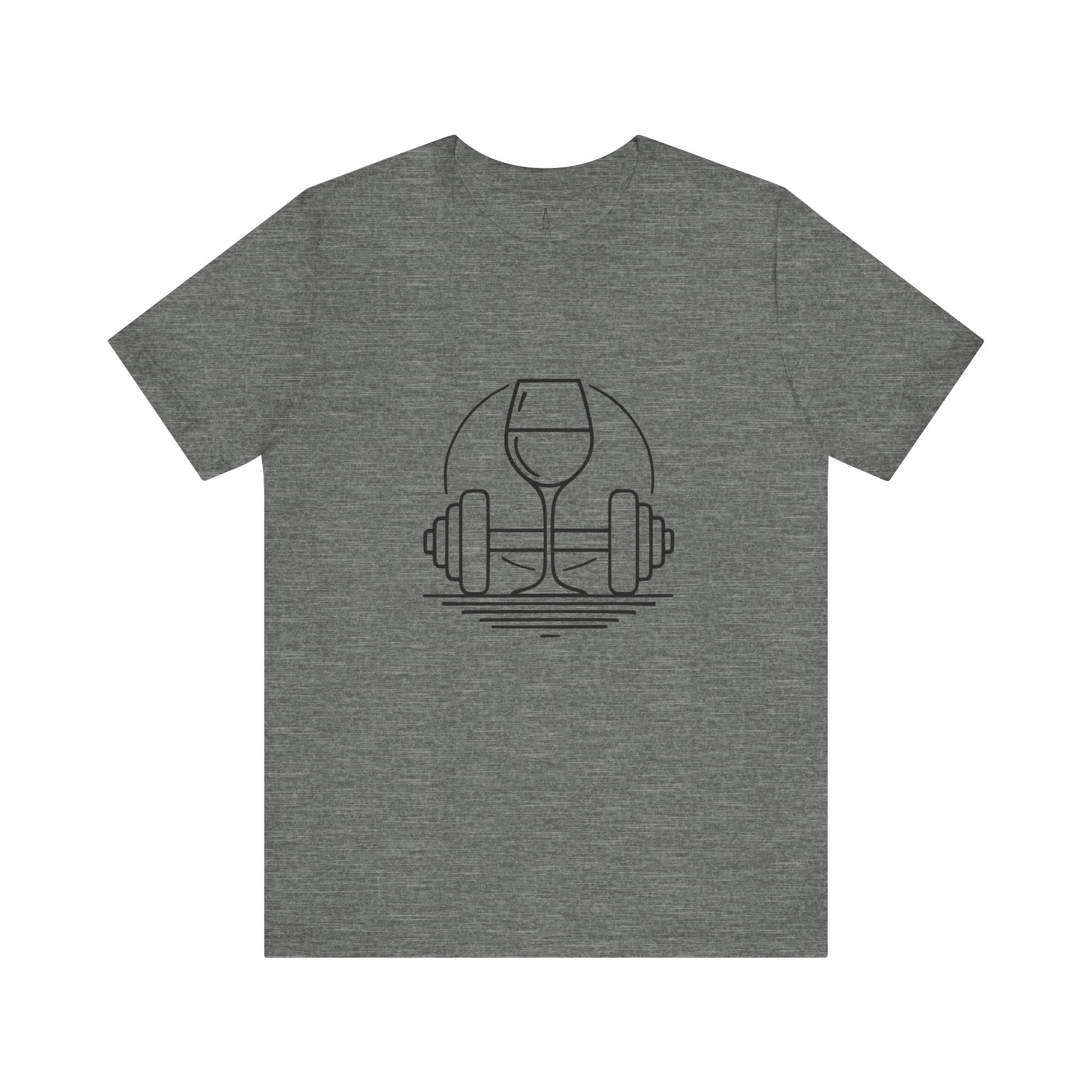 Dumbbell w/ Wine Glass Jersey Short Sleeve Tee