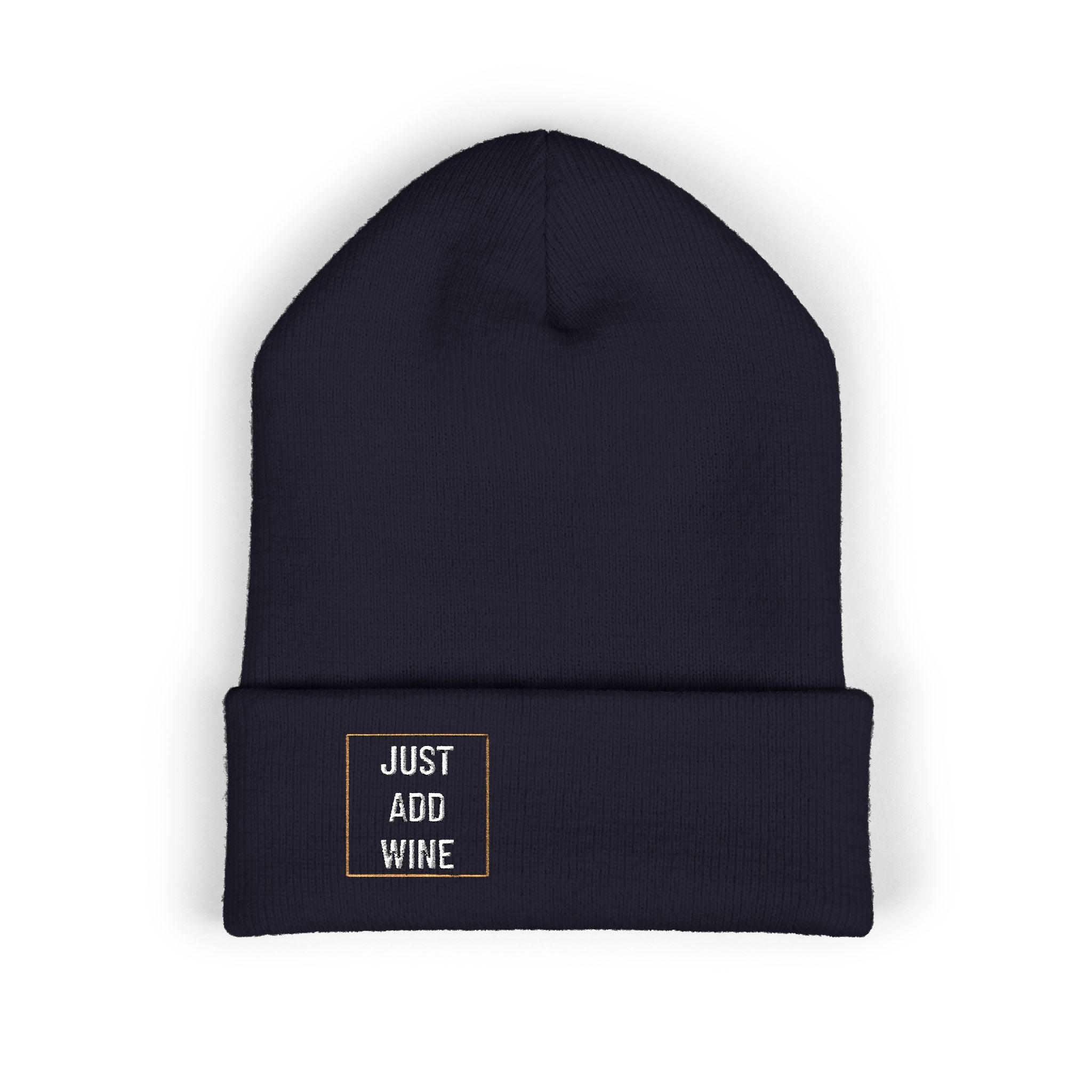 'Just Add Wine' - Embroidered Cuffed Beanie
