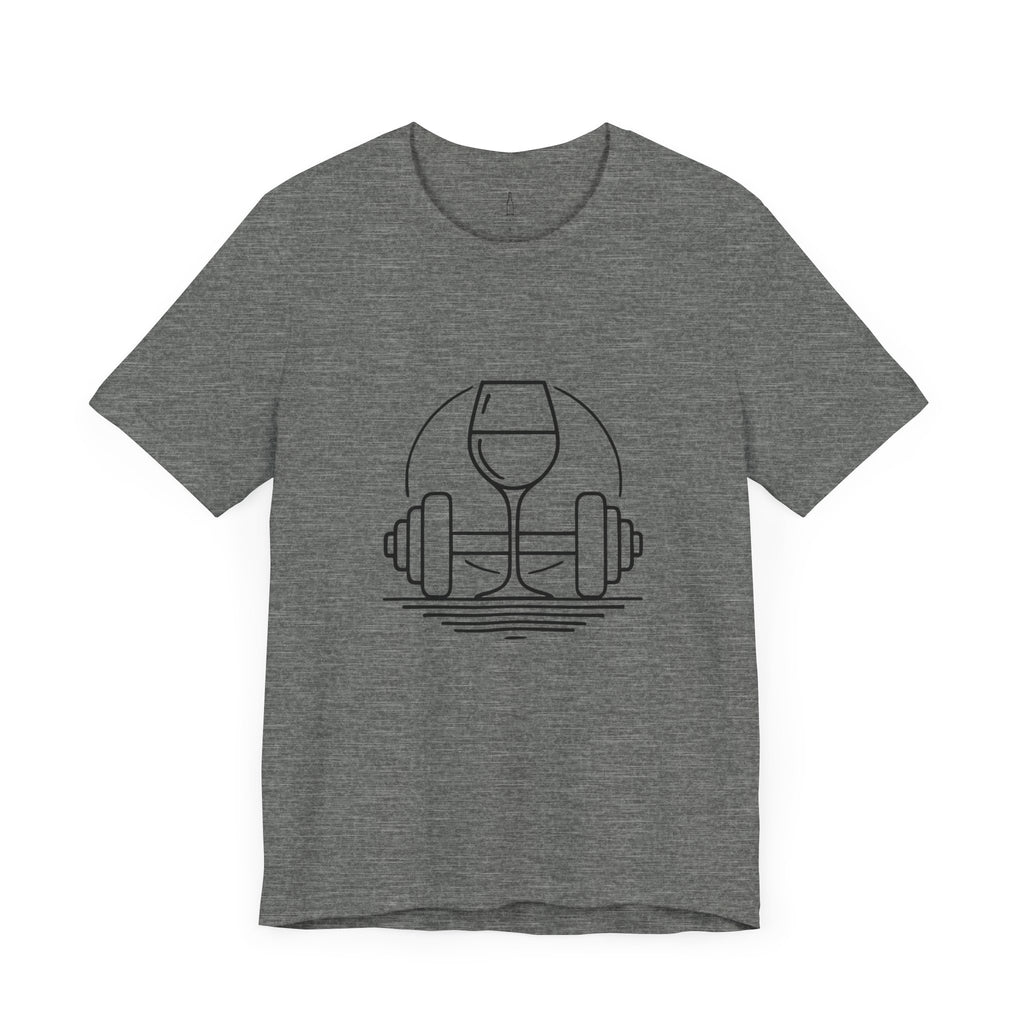 Dumbbell w/ Wine Glass Jersey Short Sleeve Tee