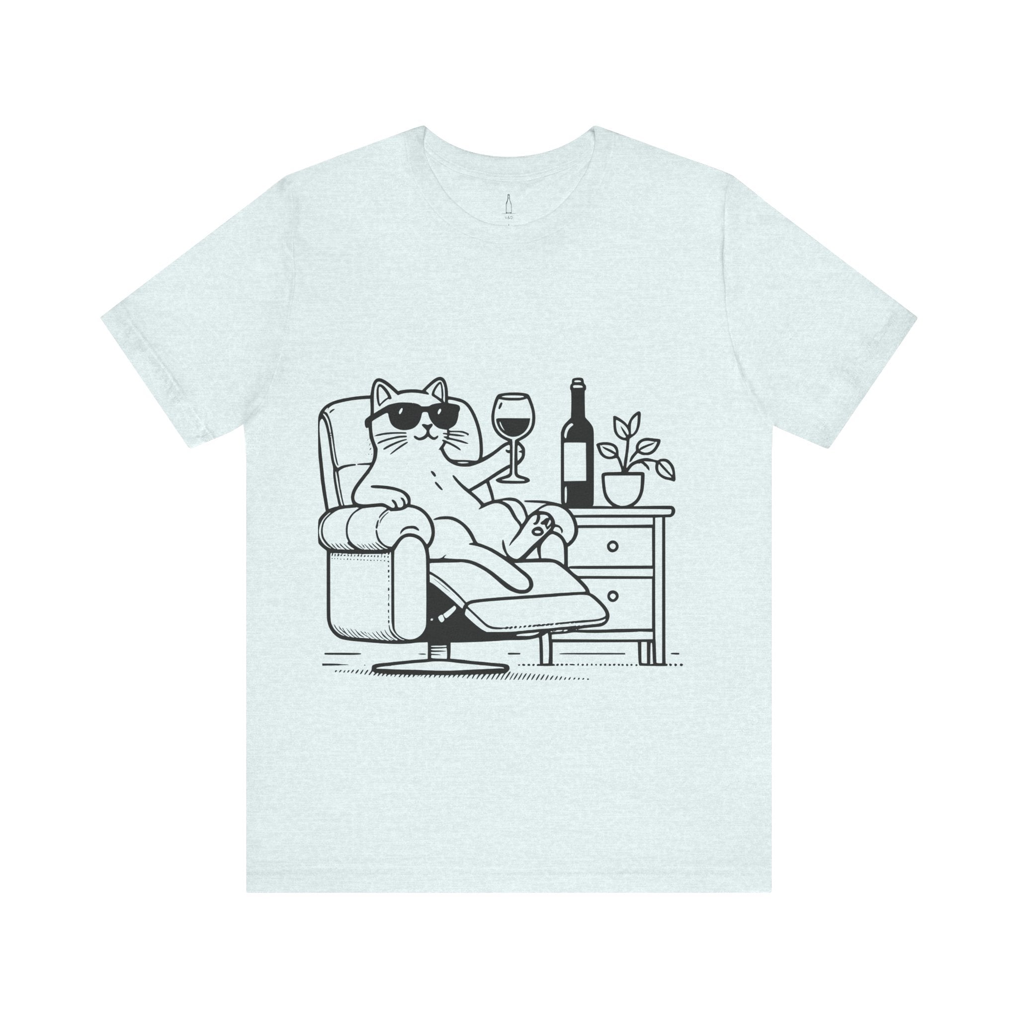Cat Relaxing Wine Tee