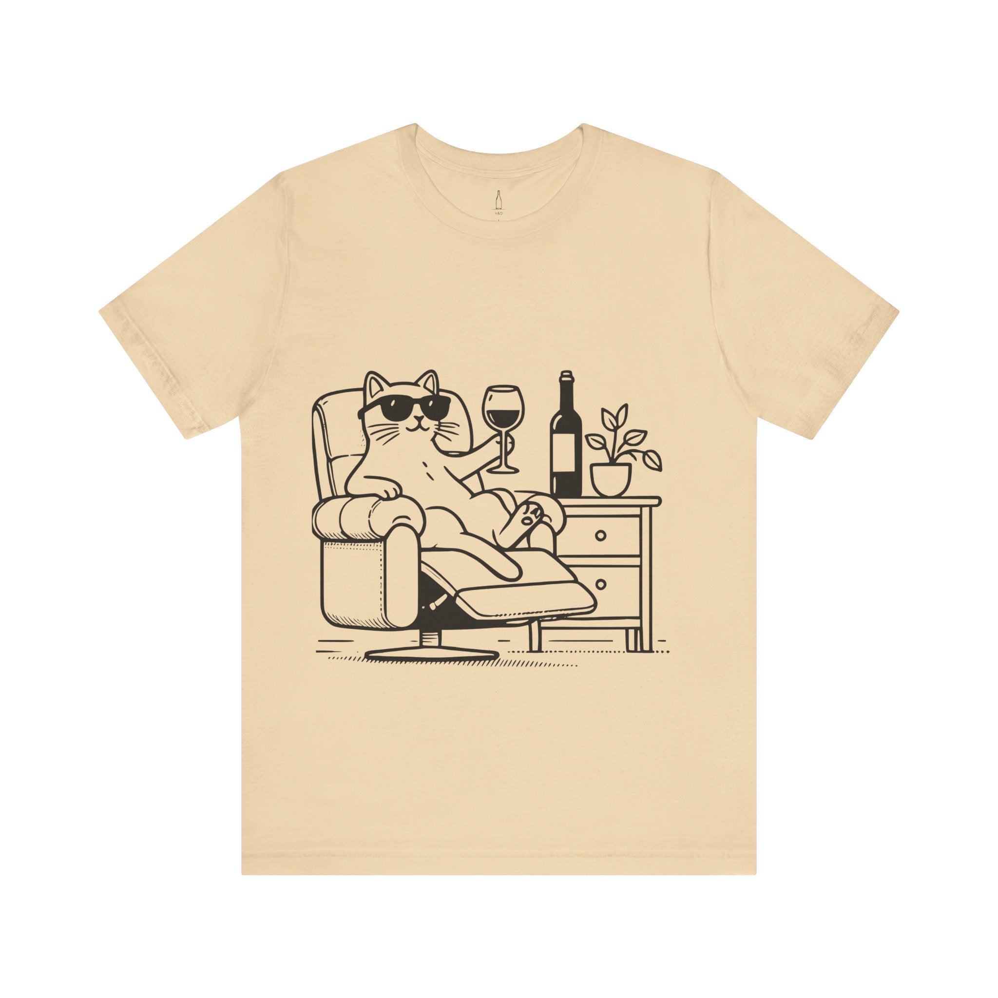 Cat Relaxing Wine Tee