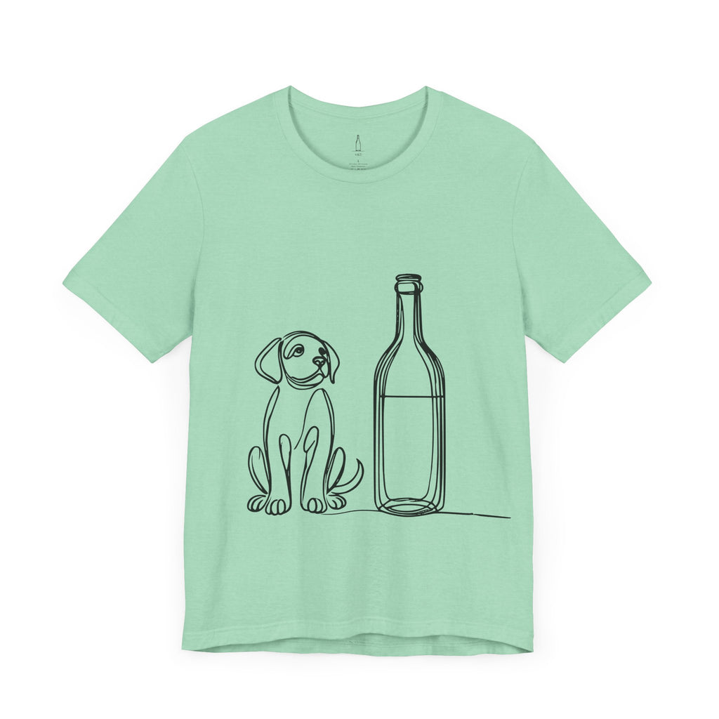 Wine Bottle Puppy Graphic Tee