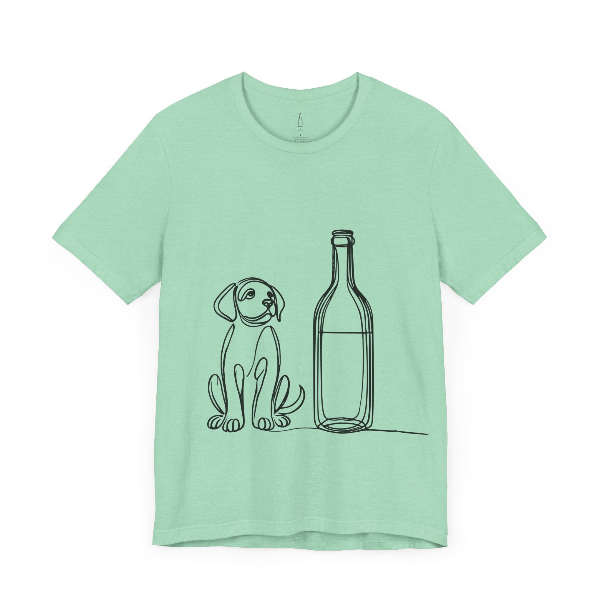 Wine Bottle Puppy Graphic Tee