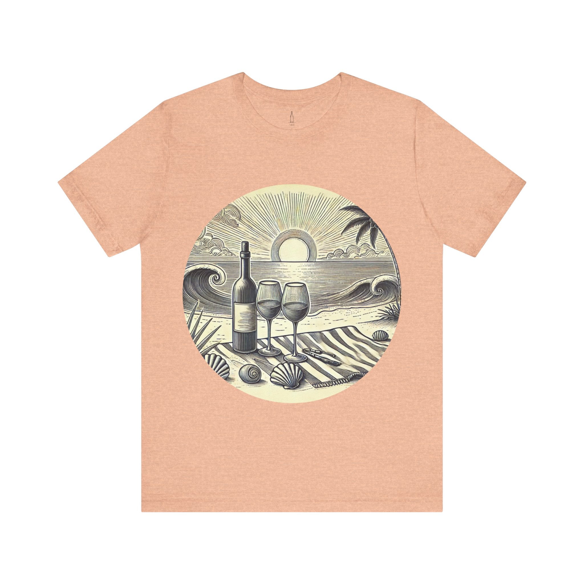 Peaceful Beach With Wine Tee