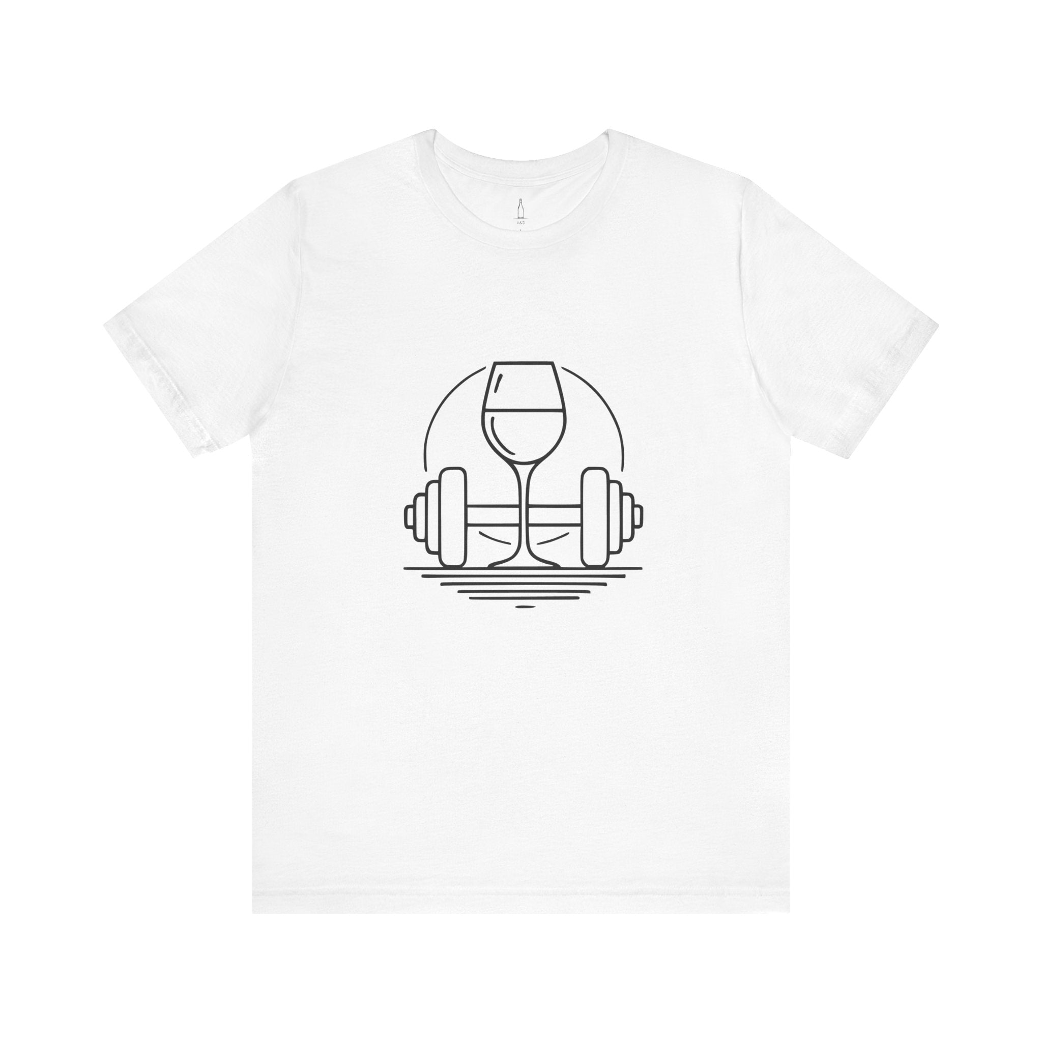 Dumbbell w/ Wine Glass Jersey Short Sleeve Tee