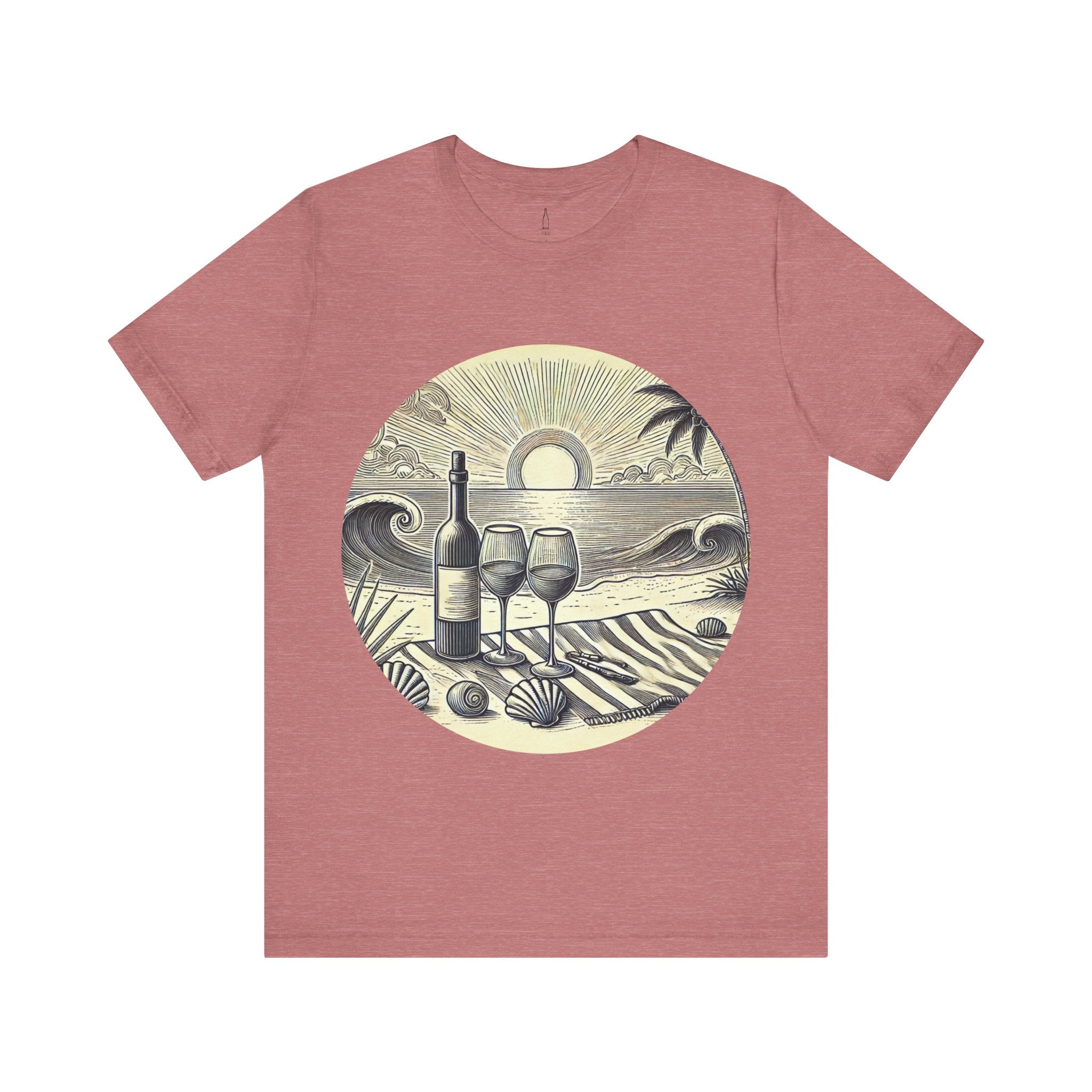 Peaceful Beach With Wine Tee