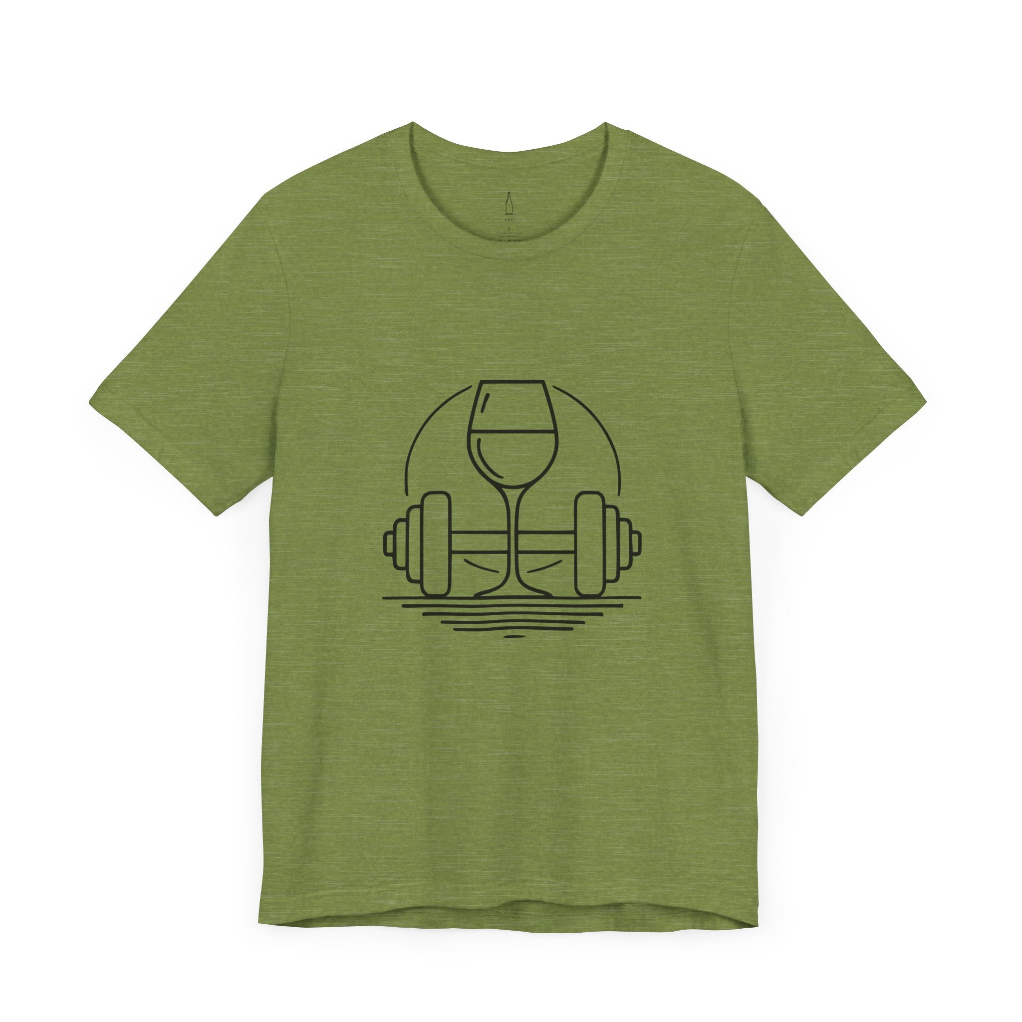 Dumbbell w/ Wine Glass Jersey Short Sleeve Tee