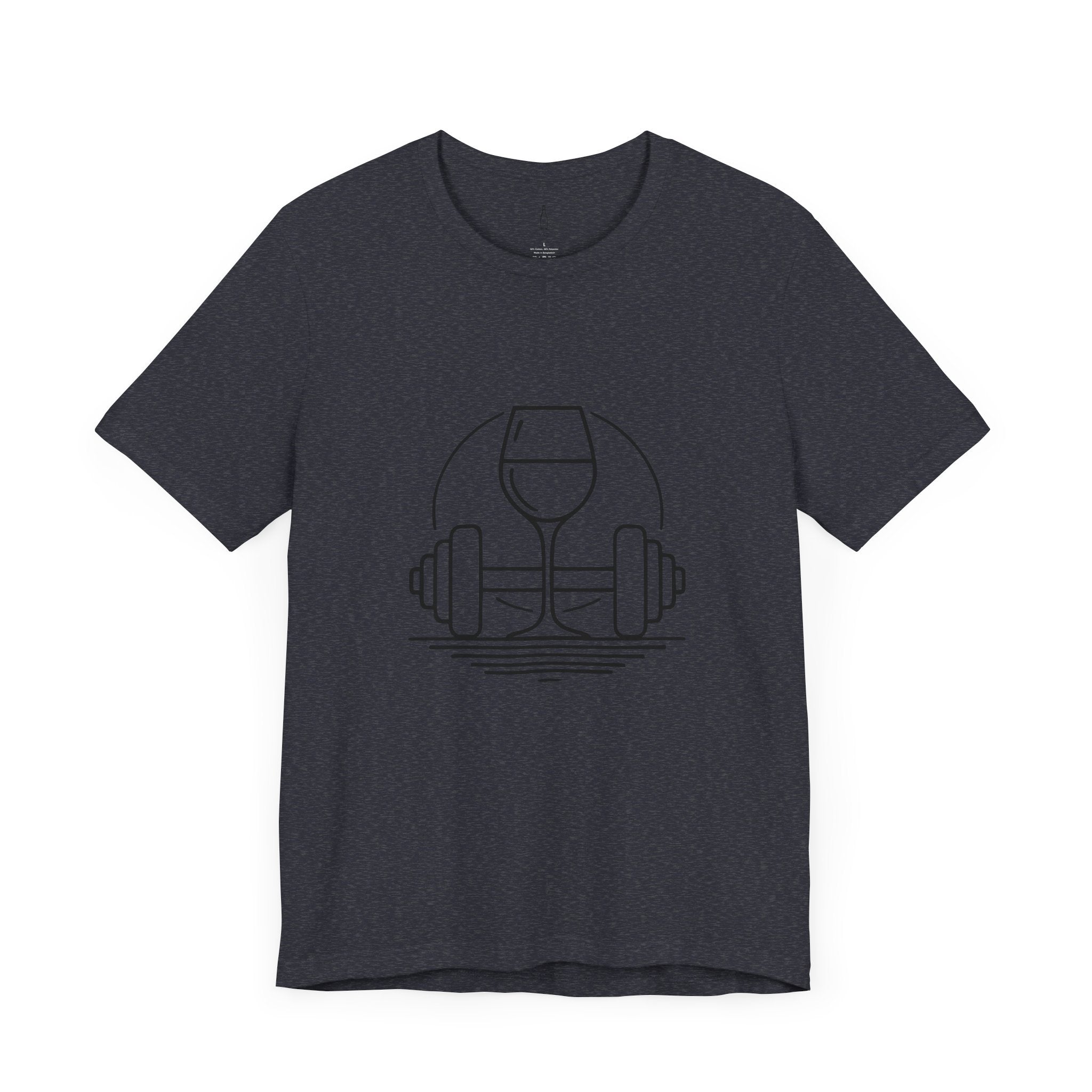 Dumbbell w/ Wine Glass Jersey Short Sleeve Tee