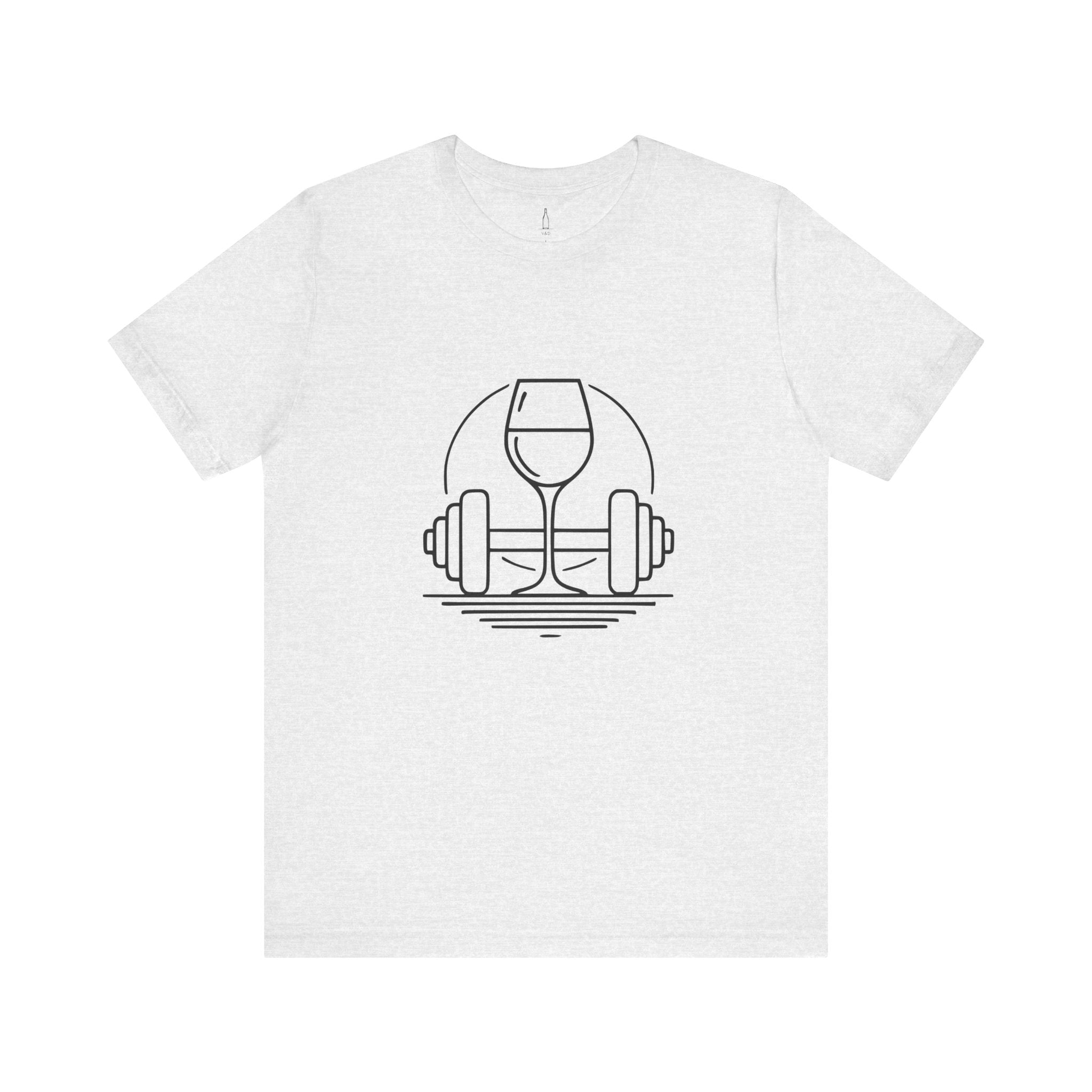 Dumbbell w/ Wine Glass Jersey Short Sleeve Tee