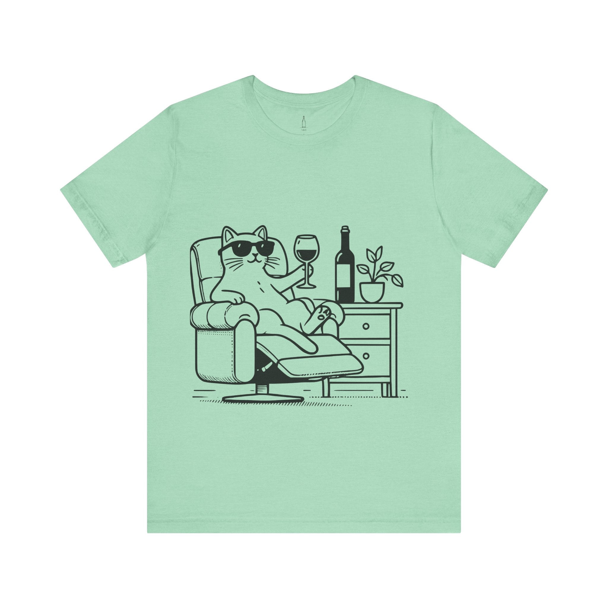 Cat Relaxing Wine Tee