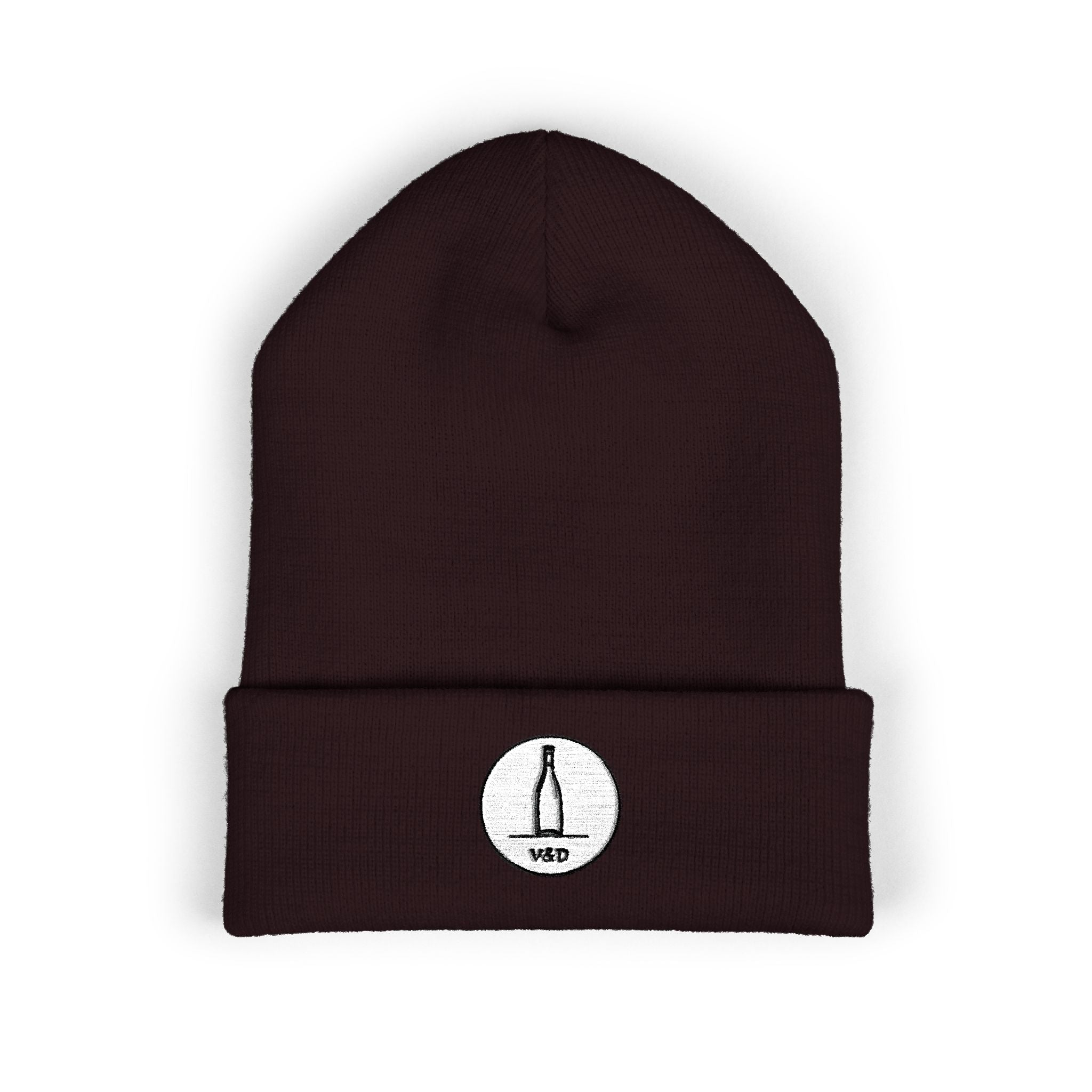V&D Wine Bottle Logo - Embroidered Cuffed Beanie